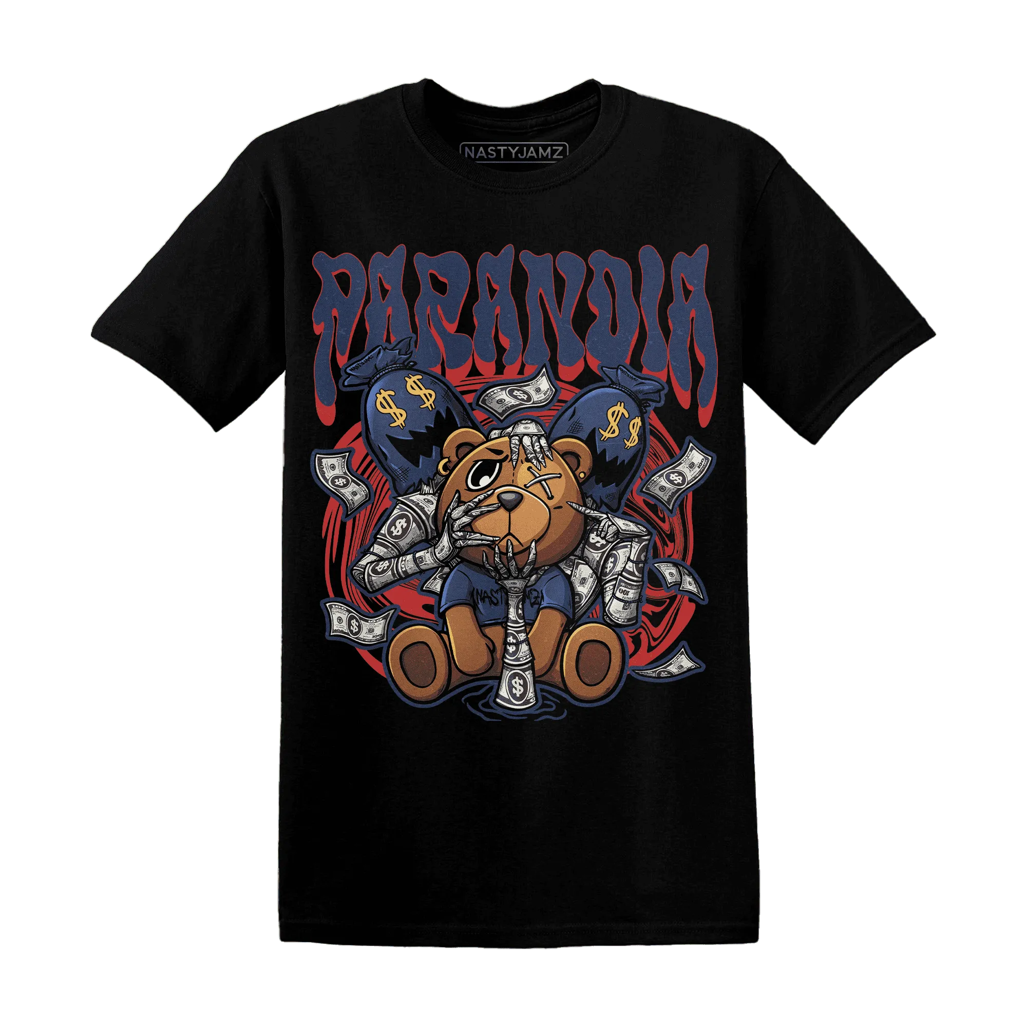 VaporMax-Air-Plus-Midnight-Navy-Gold-Black-NastyJamz-T-Shirt-Match-Paranoia-Money-BER