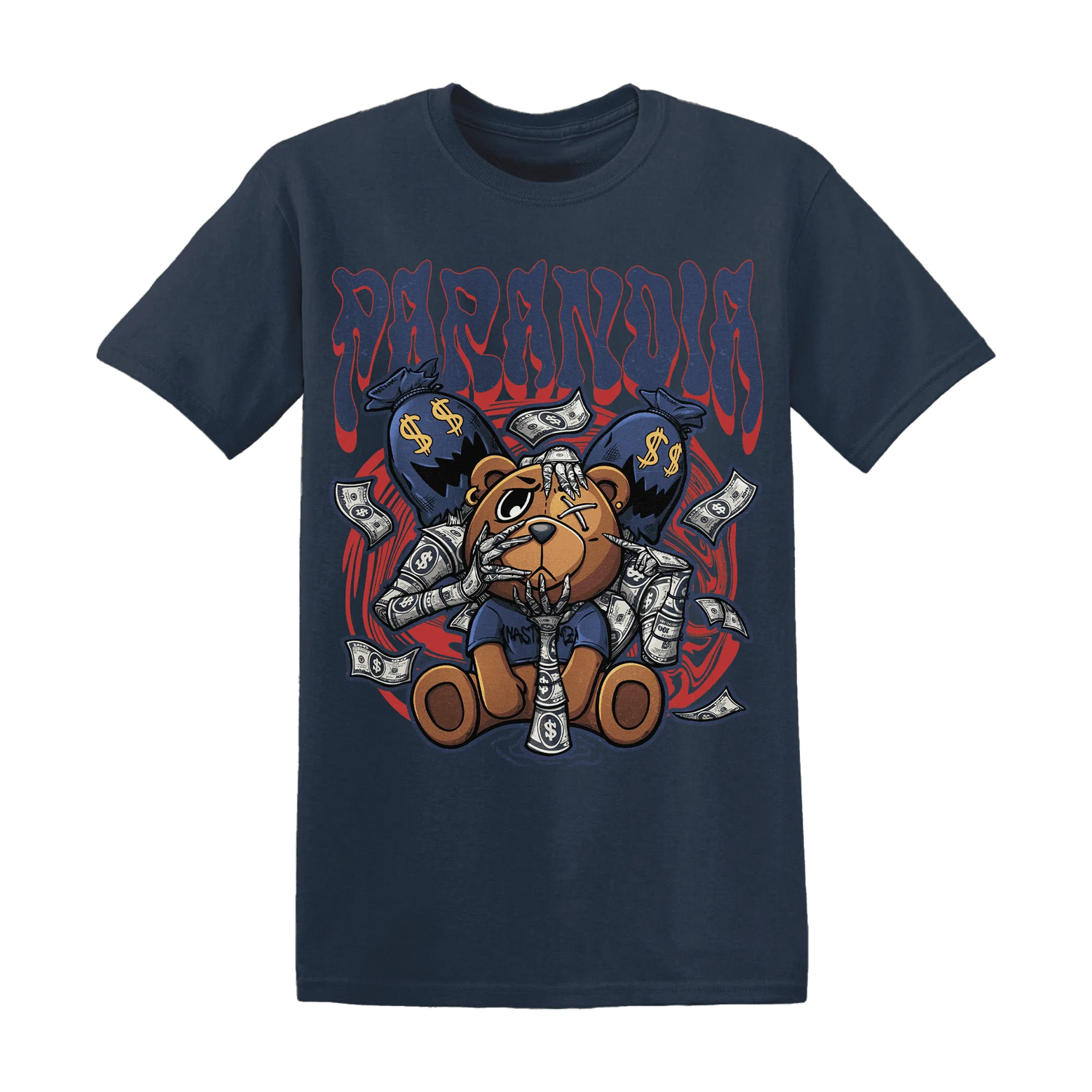VaporMax-Air-Plus-Midnight-Navy-Gold-Black-NastyJamz-T-Shirt-Match-Paranoia-Money-BER