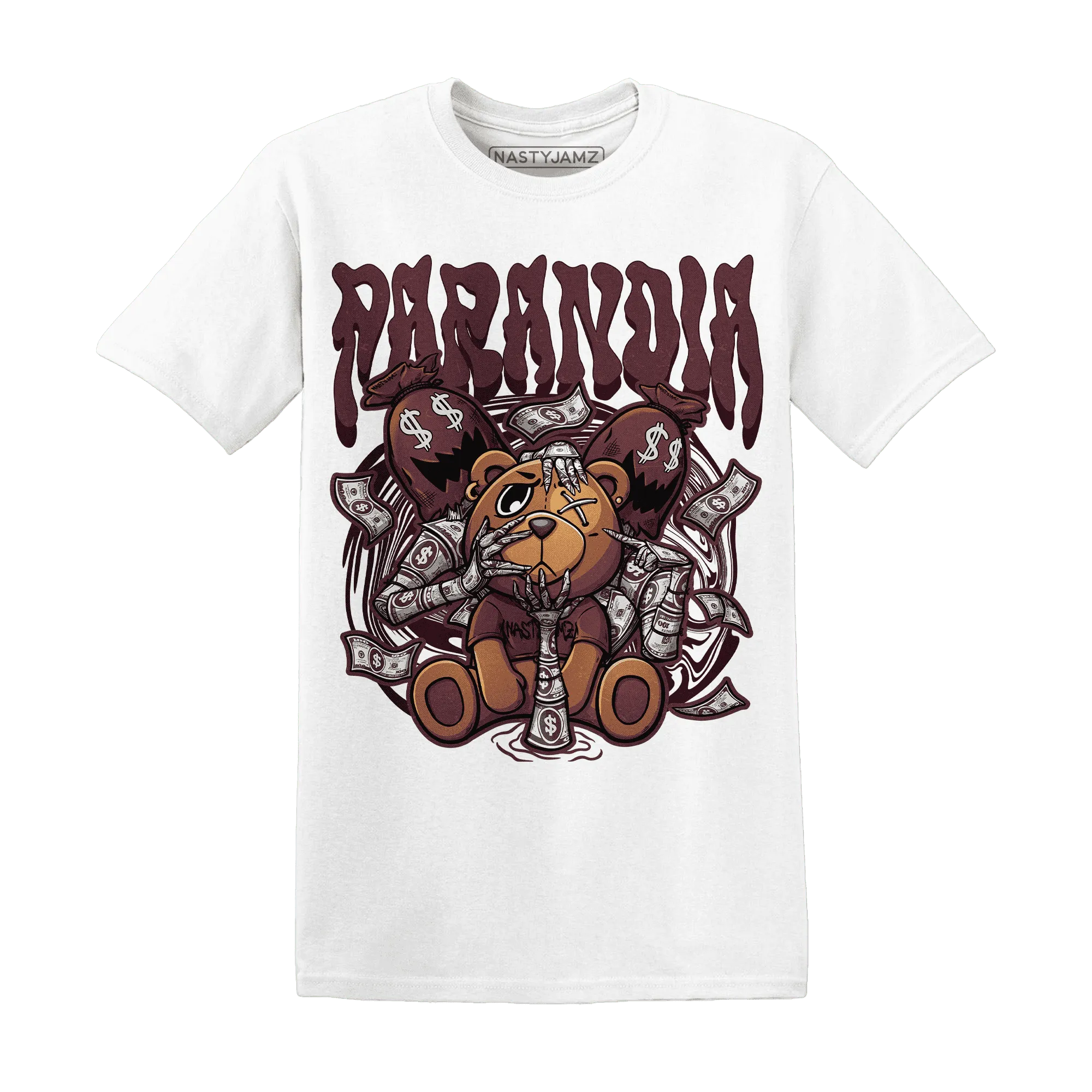 NastyJamz-VaporMax-Night-Maron-Burgundy-T-Shirt-Match-Paranoia-Money-BER