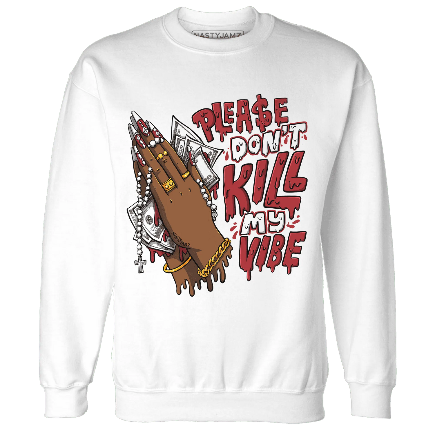 Black-Toe-Reimagined-Red-White-1s-Sweatshirt-Match-Please-Don&