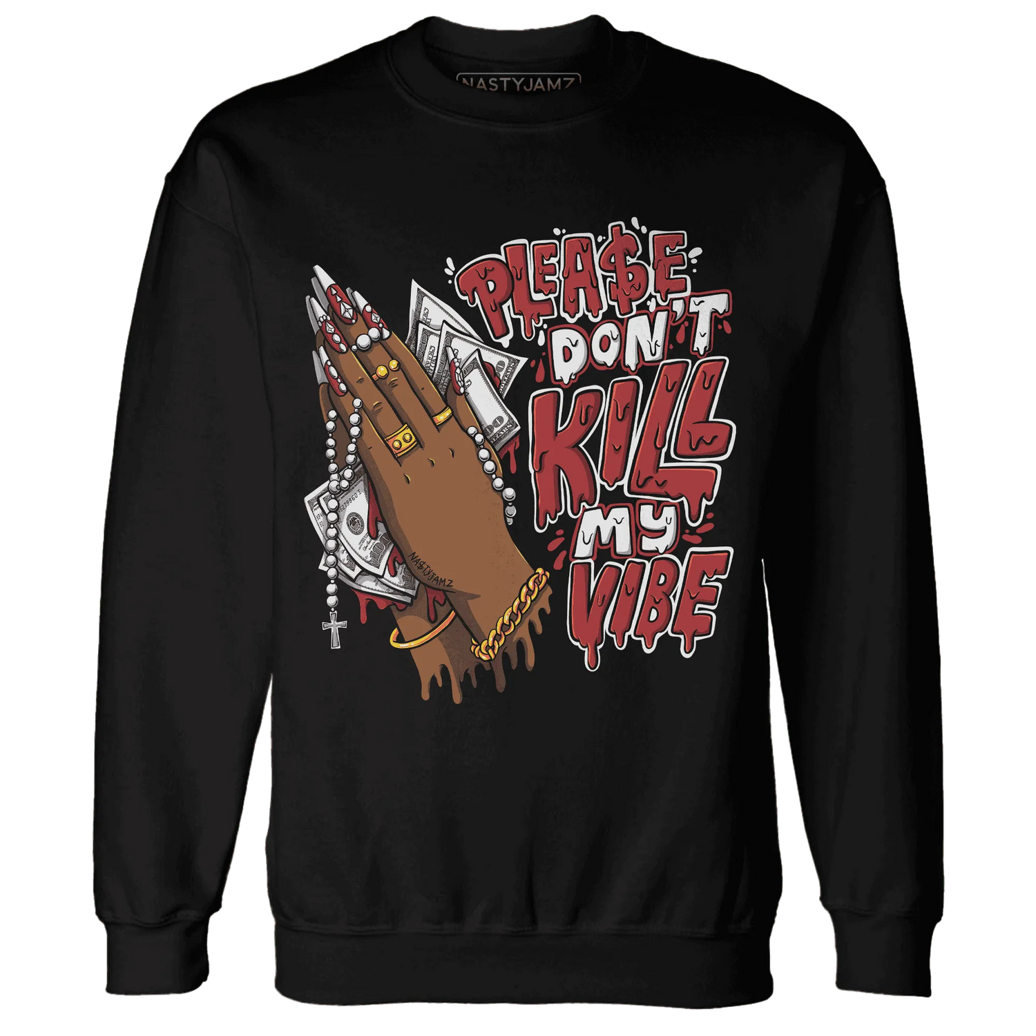 Black-Toe-Reimagined-Red-White-1s-Sweatshirt-Match-Please-Don&