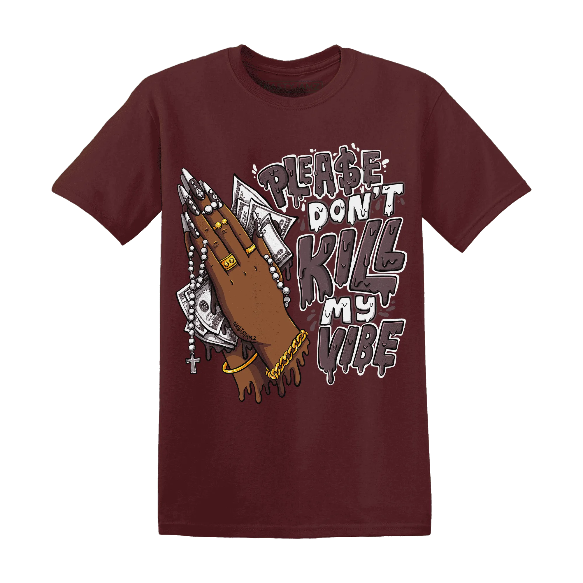 NastyJamz-Burgundy-Crush-3s-T-Shirt-Match-Please-Don&