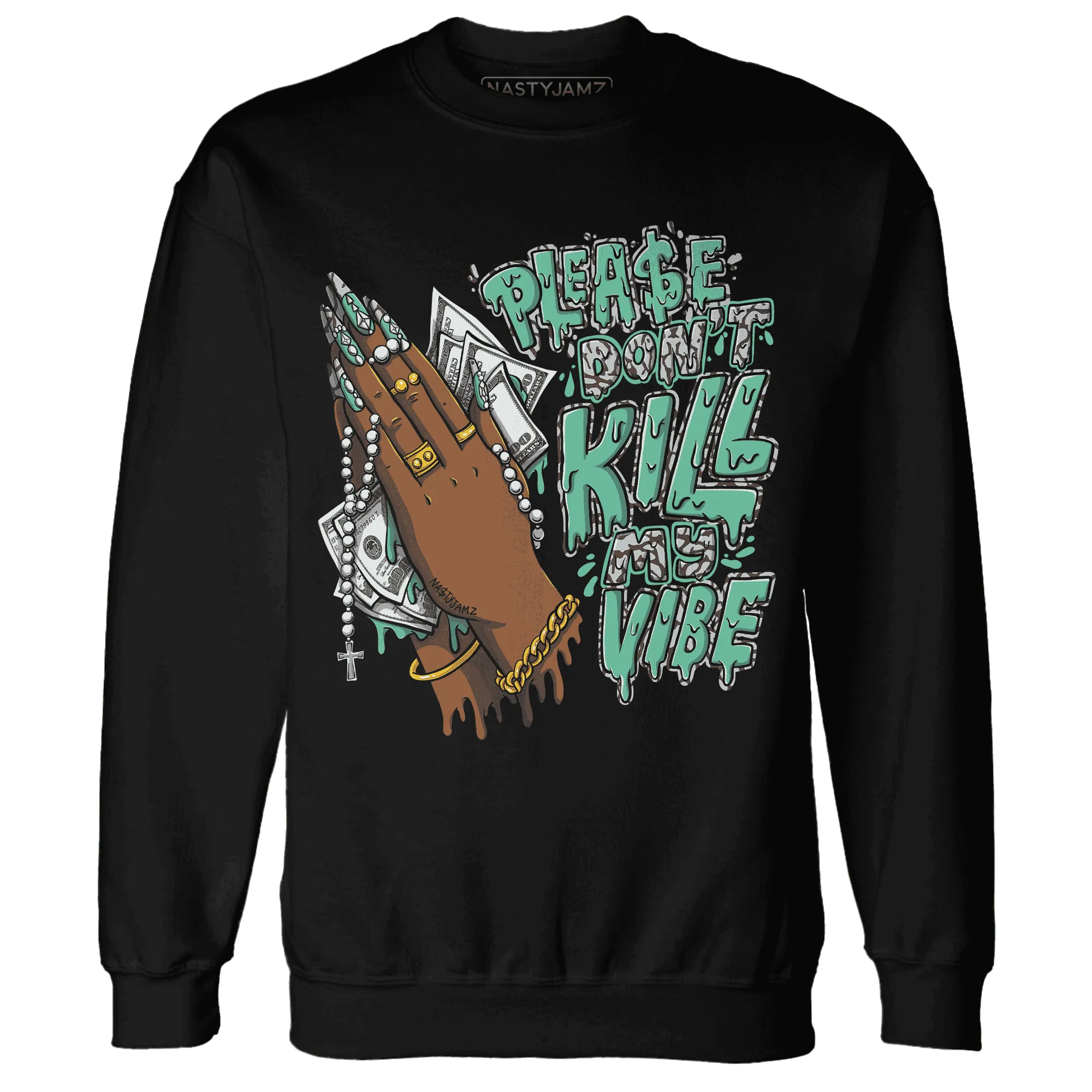 NastyJamz-Green-Glow-3s-Sweatshirt-Match-Please-Don&