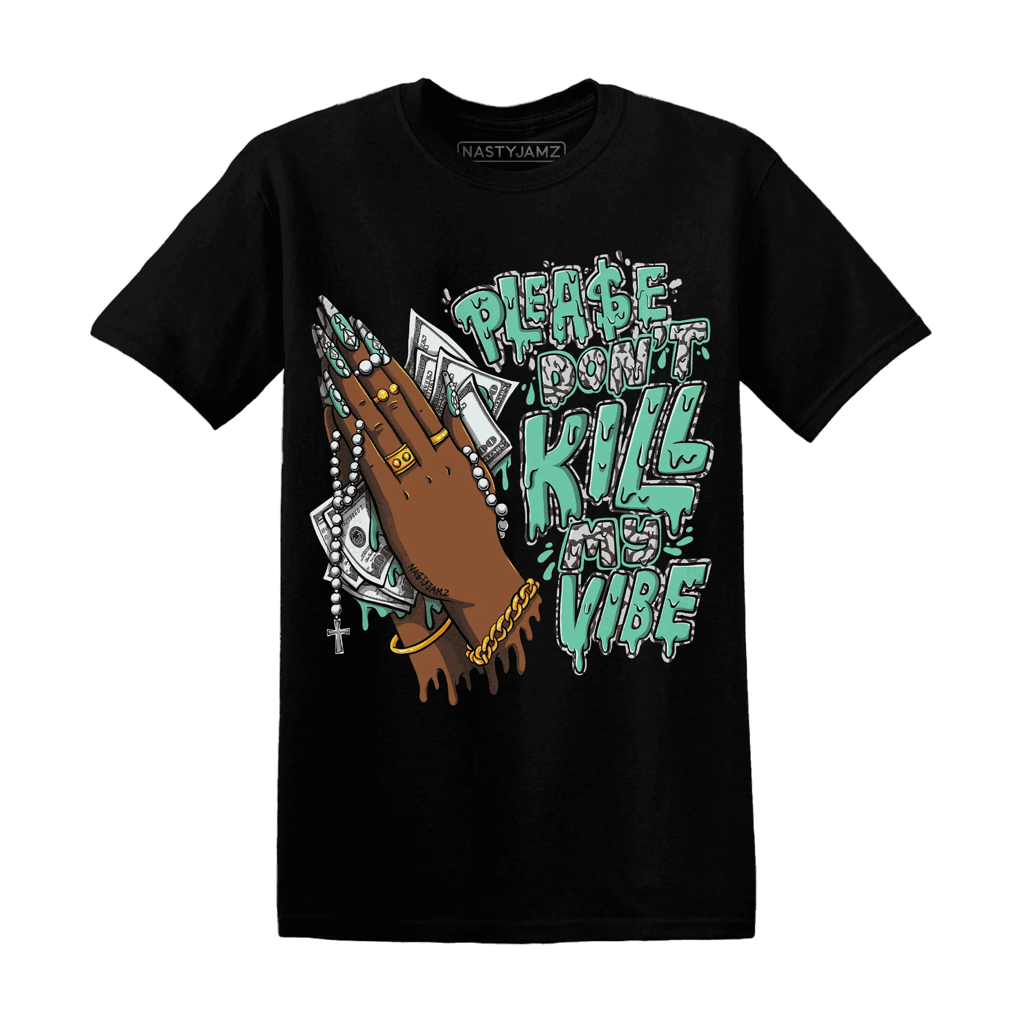 NastyJamz-Green-Glow-3s-T-Shirt-Match-Please-Don&