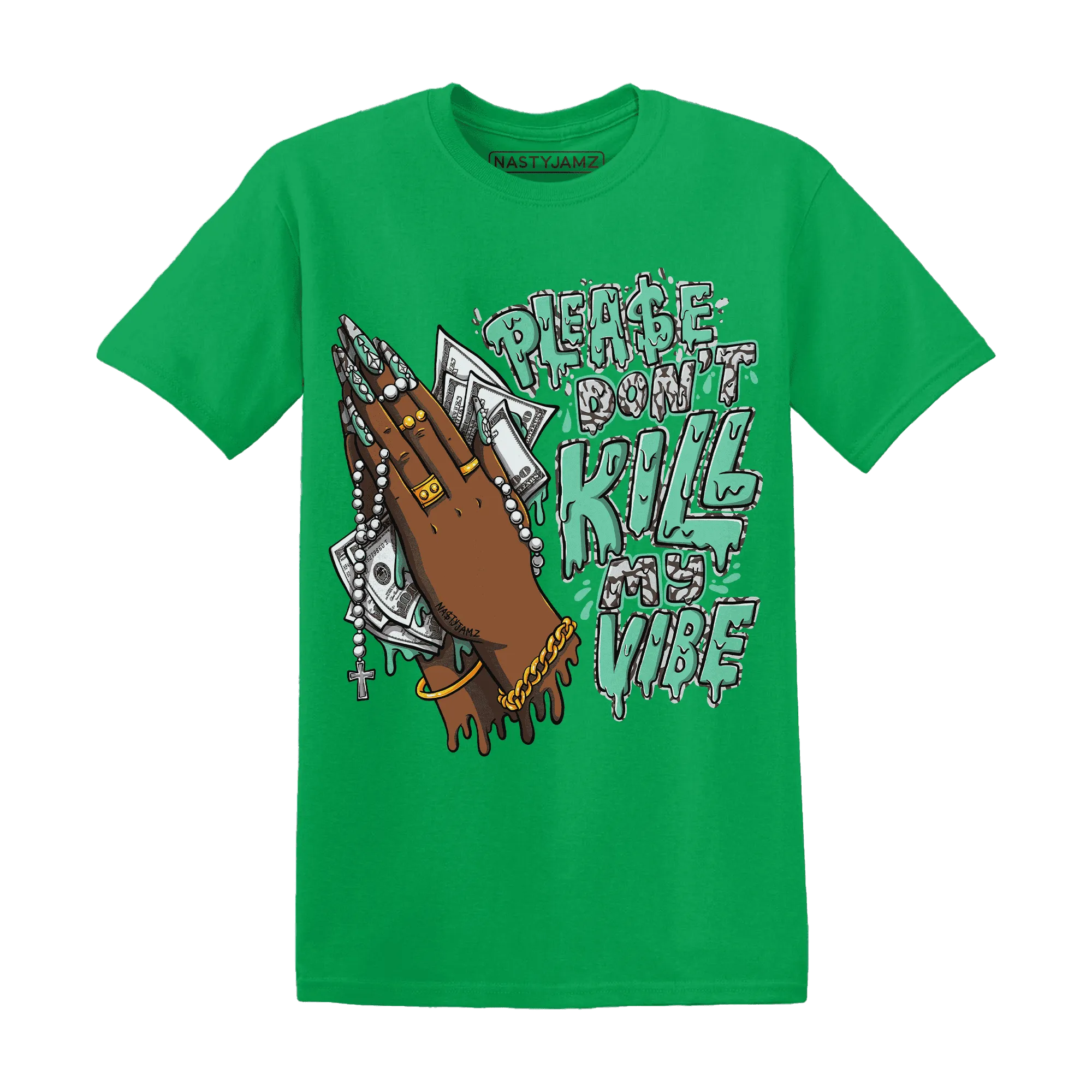 NastyJamz-Green-Glow-3s-T-Shirt-Match-Please-Don&
