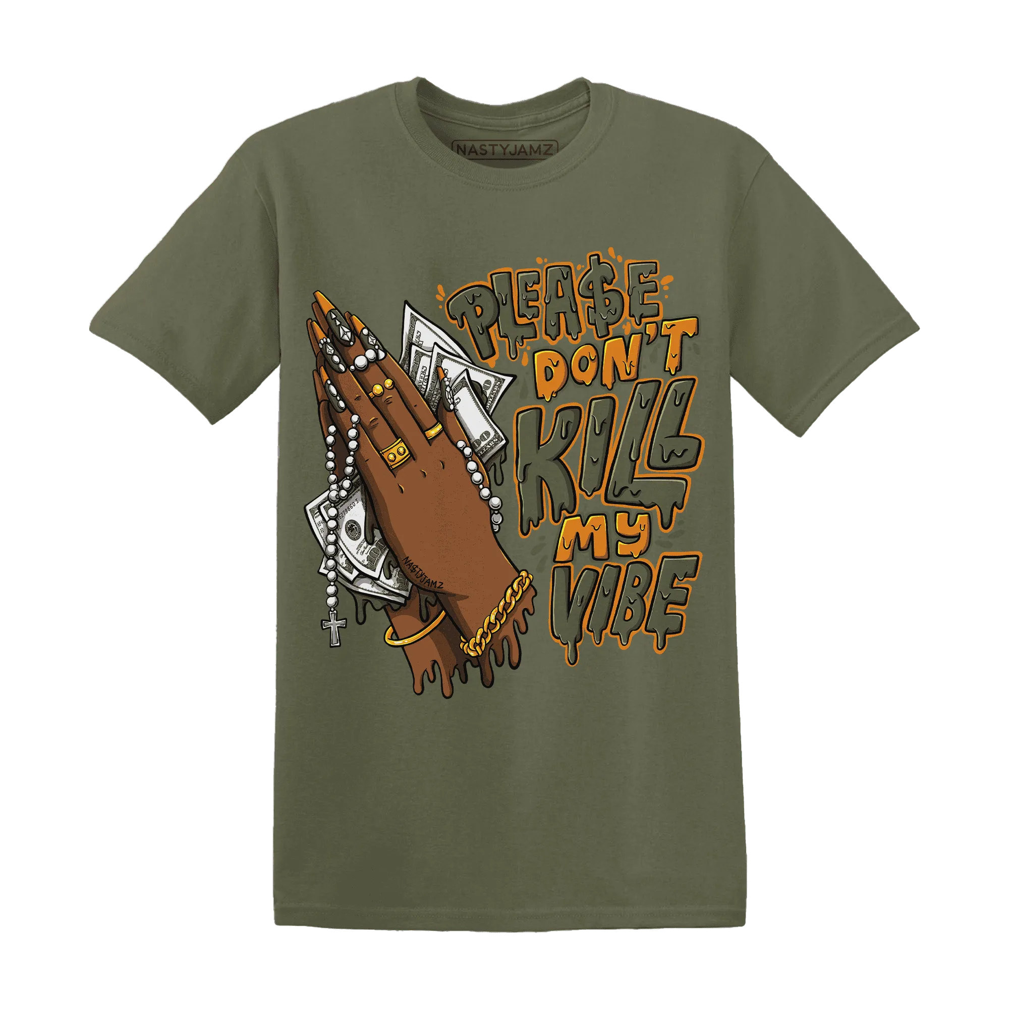 NastyJamz-Olive-5s-T-Shirt-Match-Please-Don&