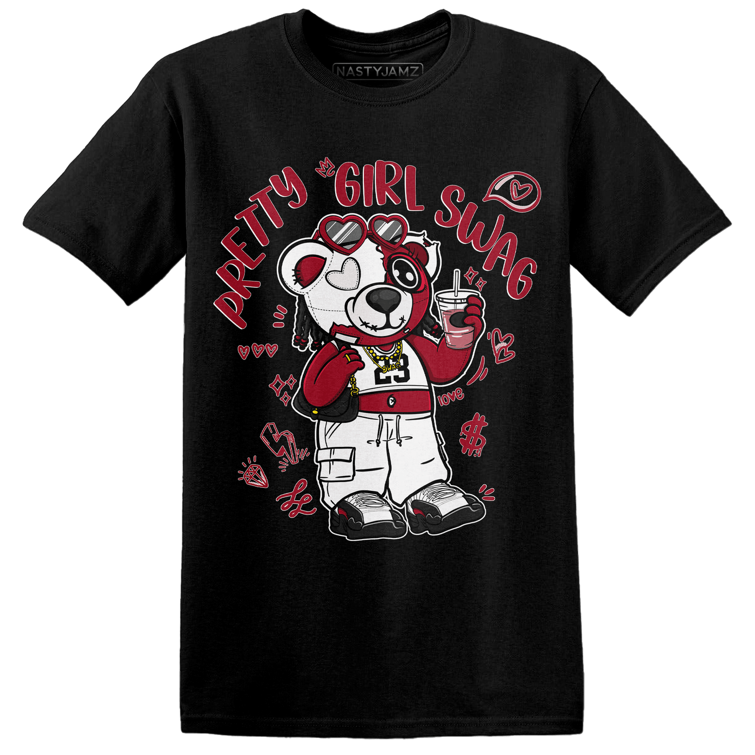 Retro Red Taxi 12s T Shirt Match Pretty Girl Swag BER - NastyJamz