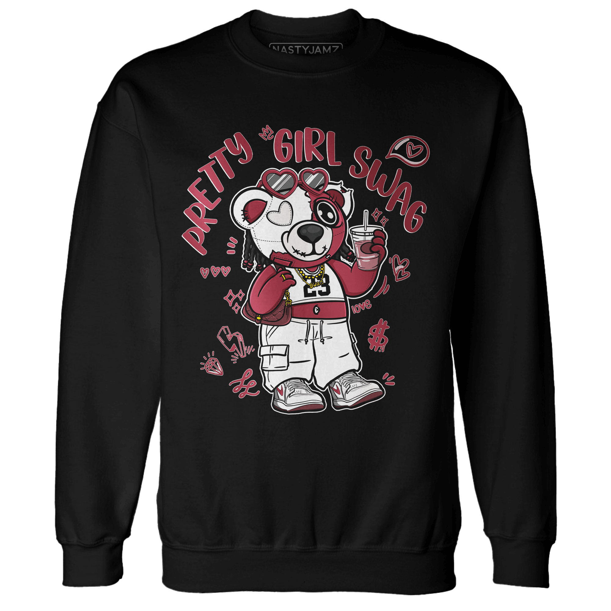 High 85 Metallic Burgundy 1s Sweatshirt Match Pretty Girl Swag BER - NastyJamz