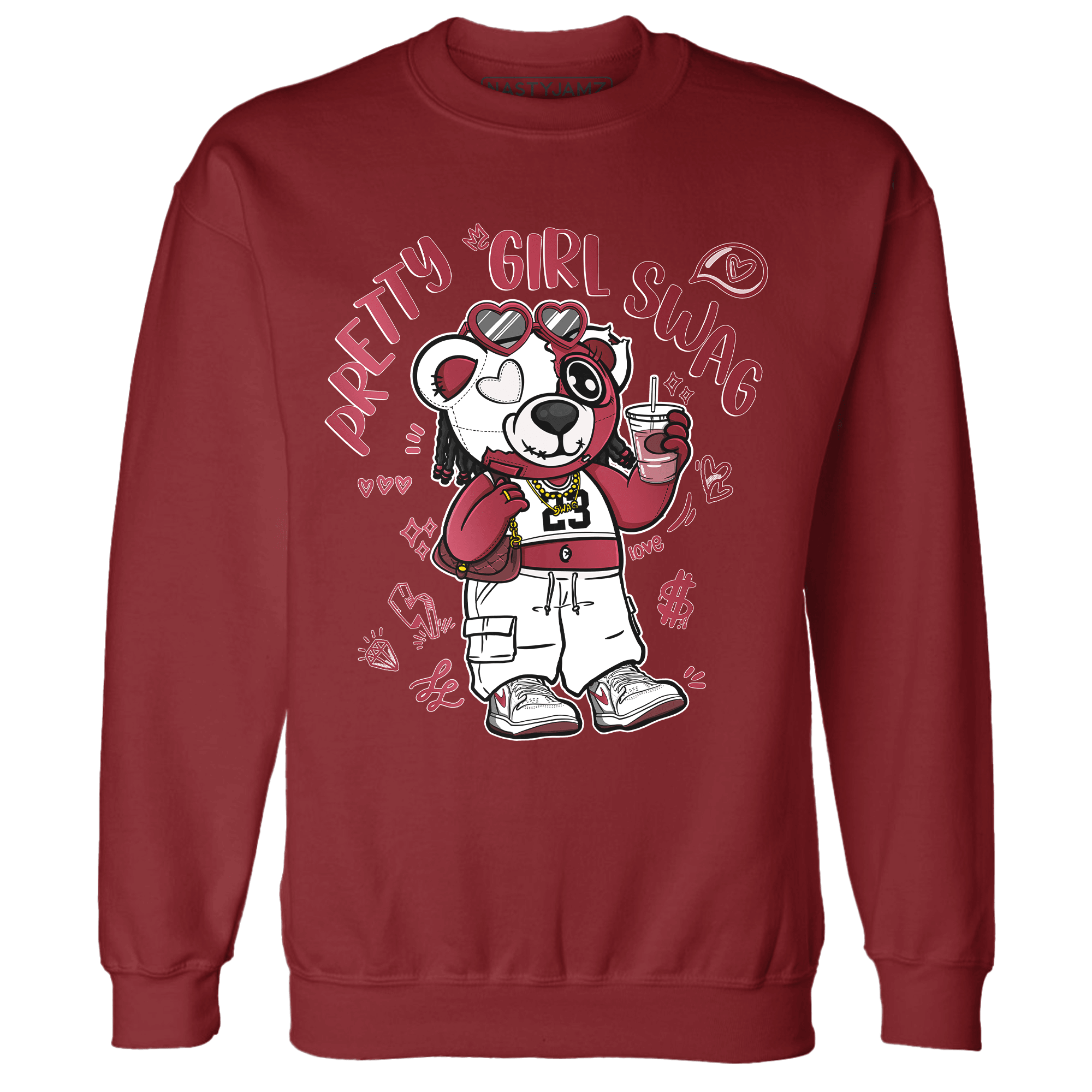 High 85 Metallic Burgundy 1s Sweatshirt Match Pretty Girl Swag BER - NastyJamz