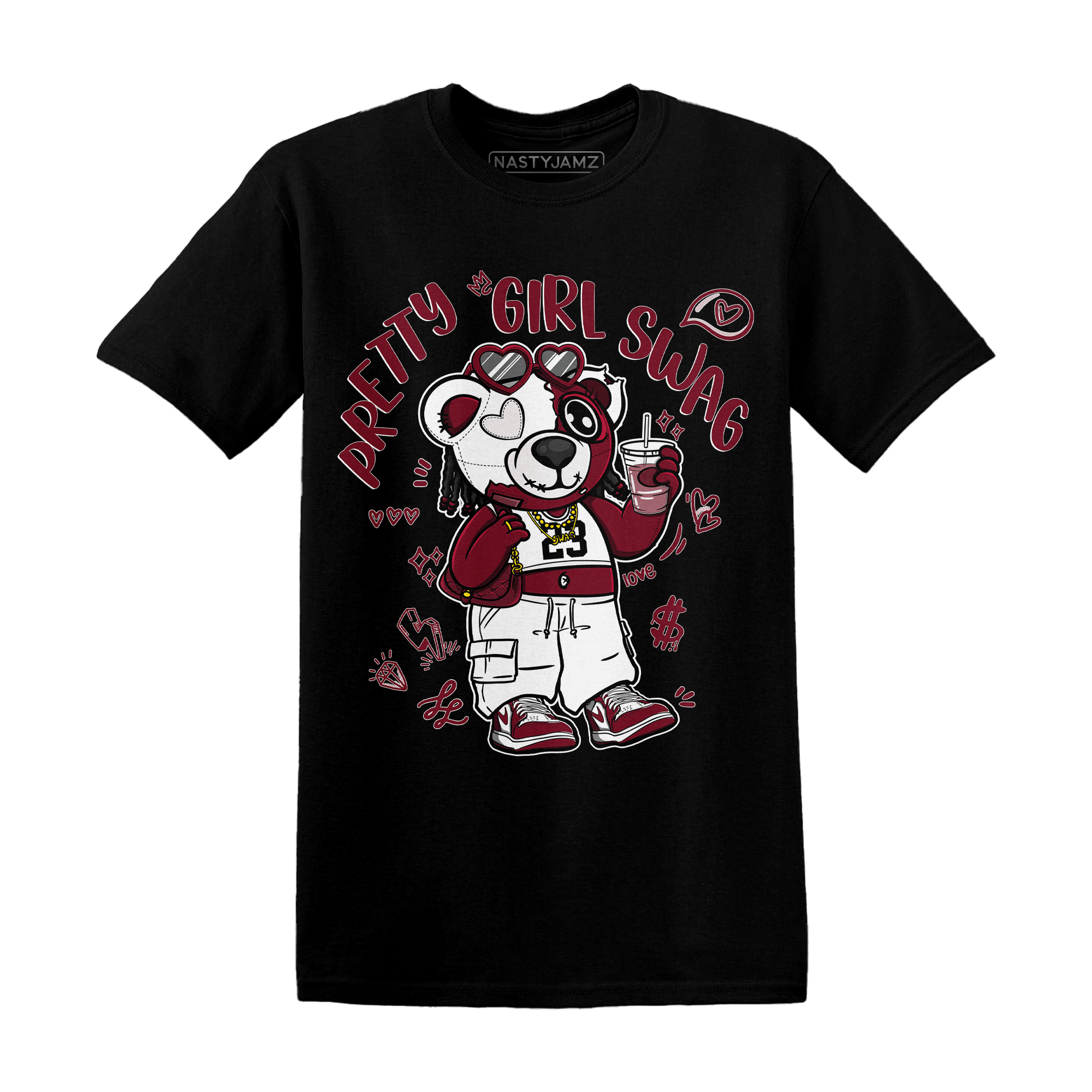 High White Team Red 1s T Shirt Match Pretty Girl Swag BER - NastyJamz