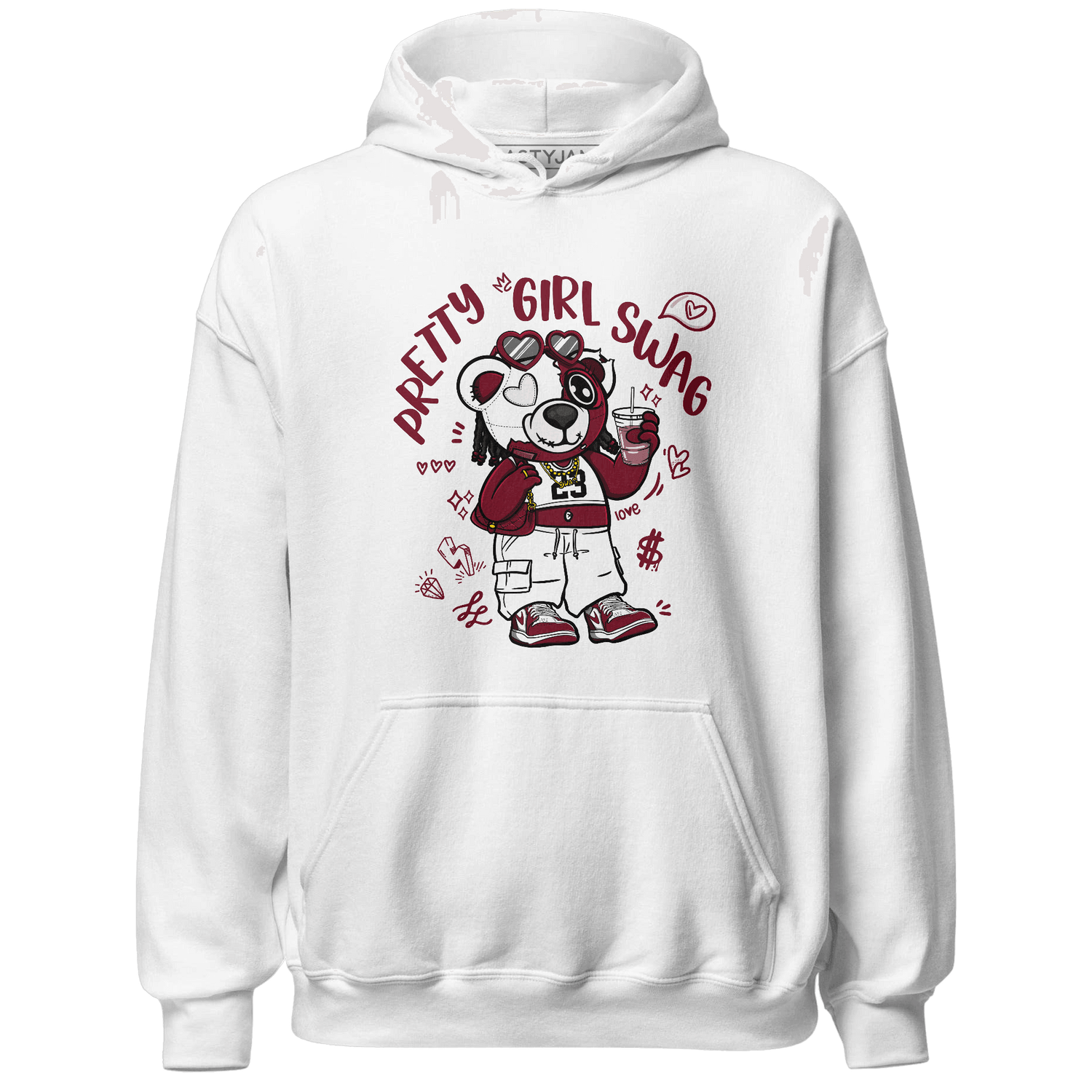 High White Team Red 1s Hoodie Match Pretty Girl Swag BER - NastyJamz