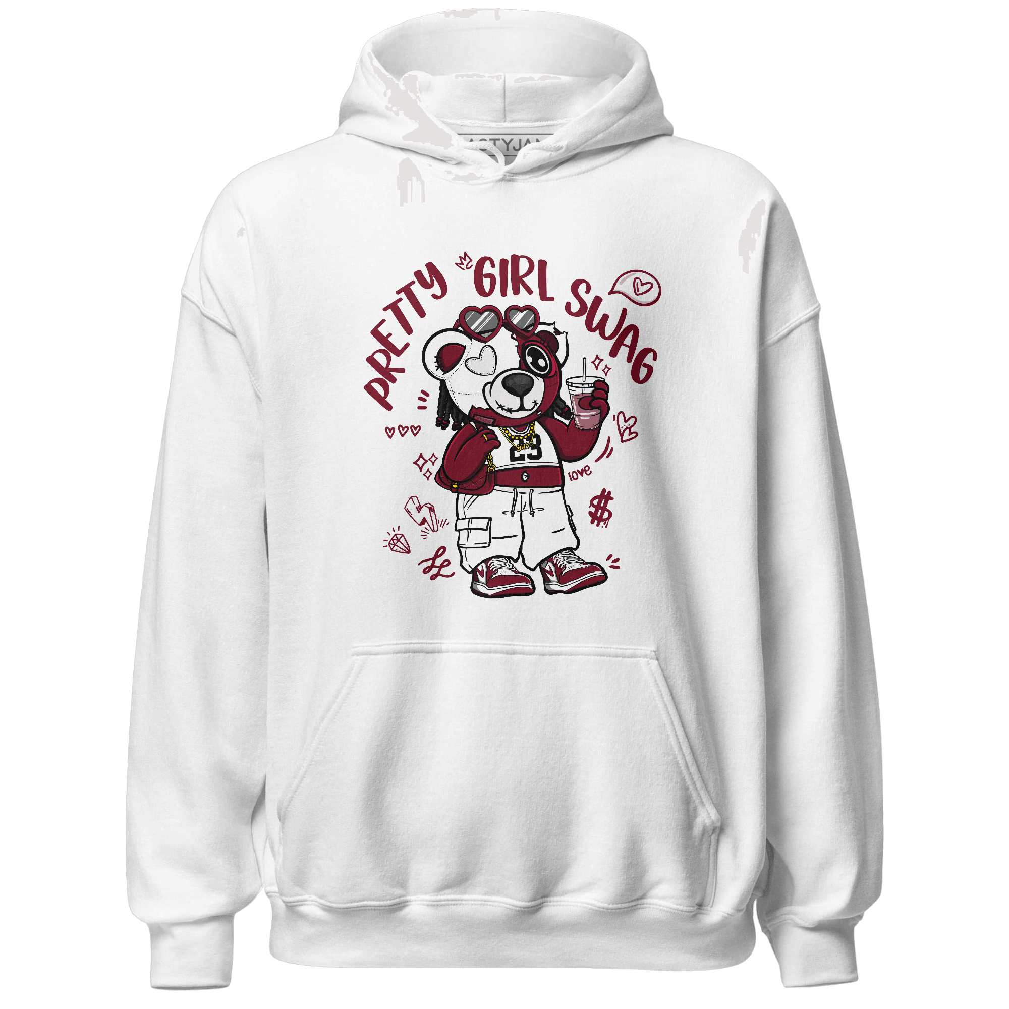 High White Team Red 1s Hoodie Match Pretty Girl Swag BER - NastyJamz
