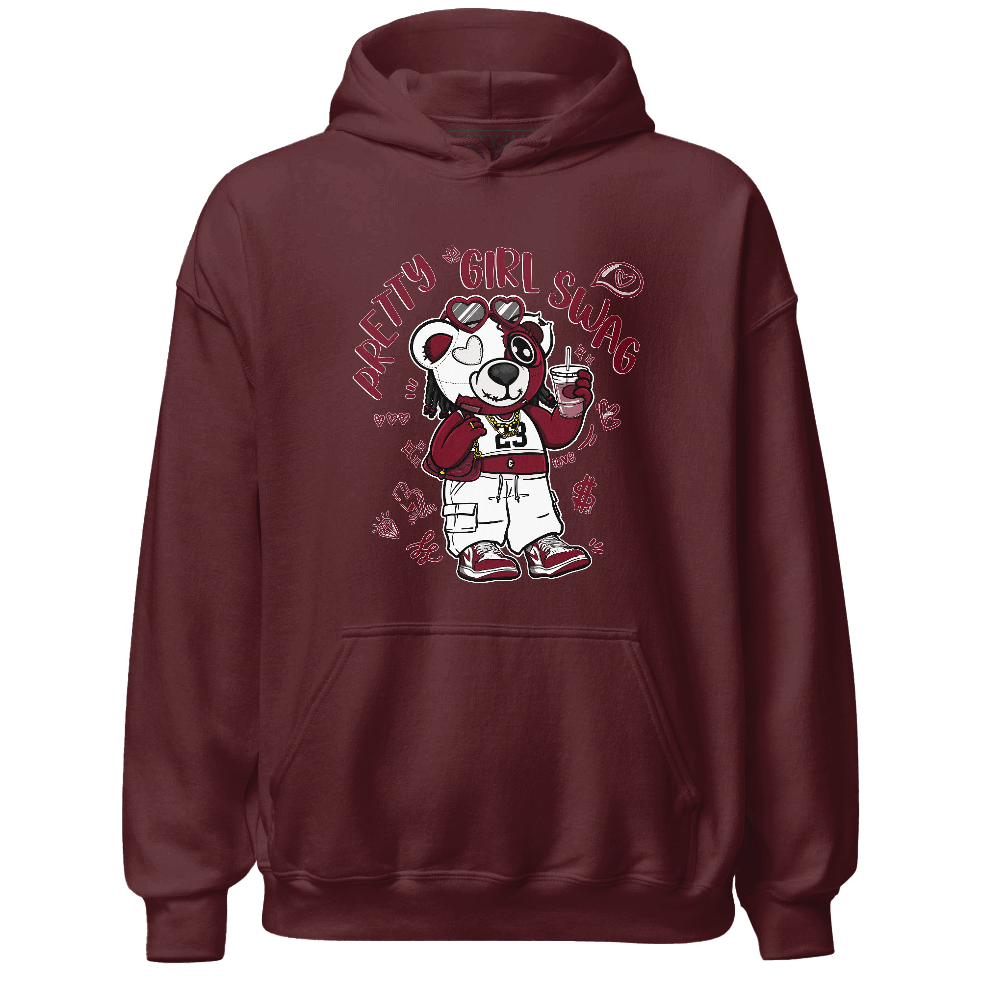 High White Team Red 1s Hoodie Match Pretty Girl Swag BER - NastyJamz