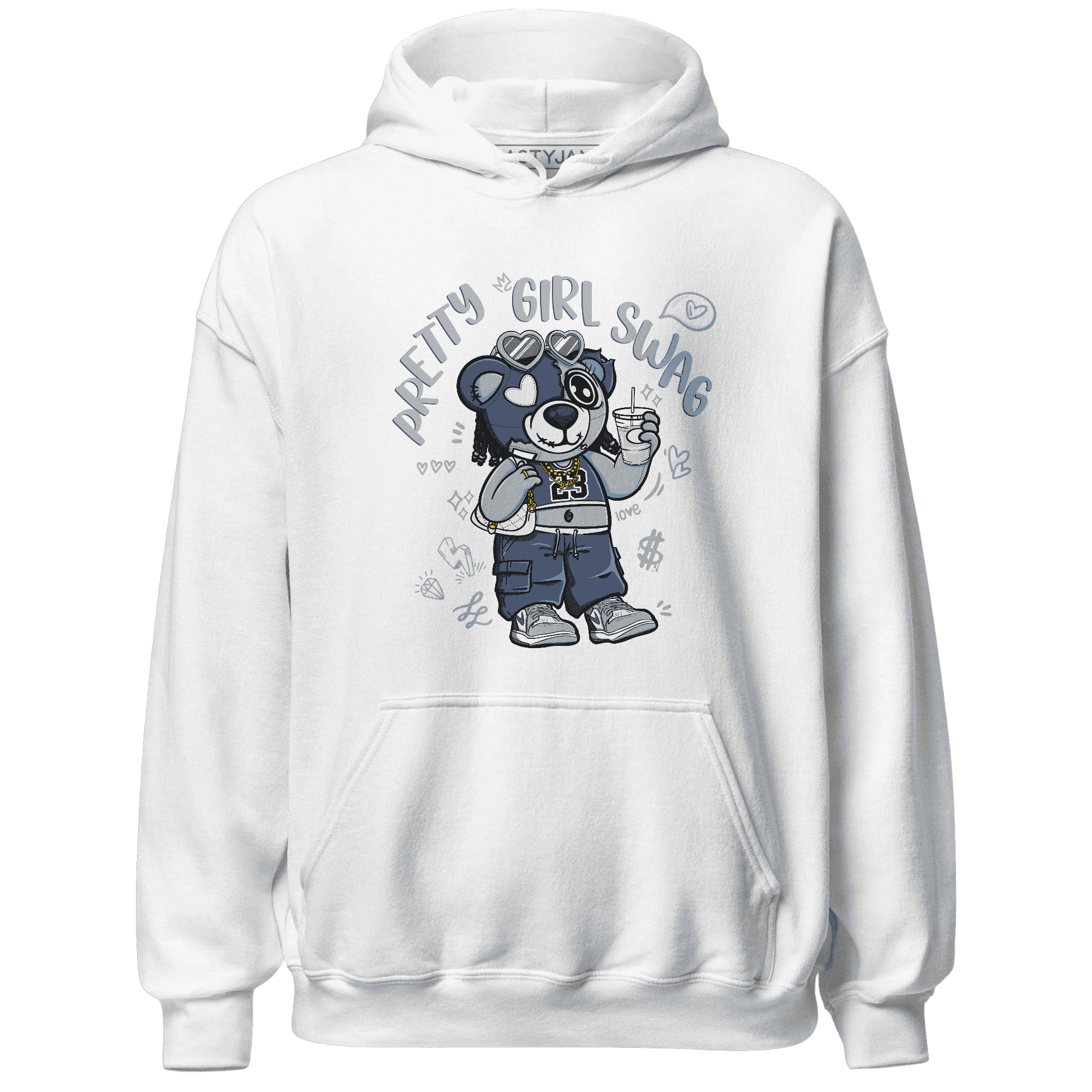 Mid Diffused Blue Grey 1s Hoodie Match Pretty Girl Swag BER - NastyJamz