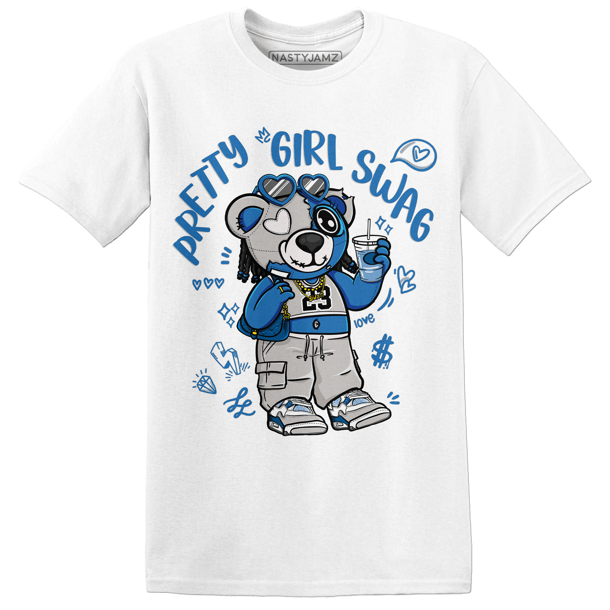 Industrial Blue 4s T Shirt Match Pretty Girl Swag BER - NastyJamz