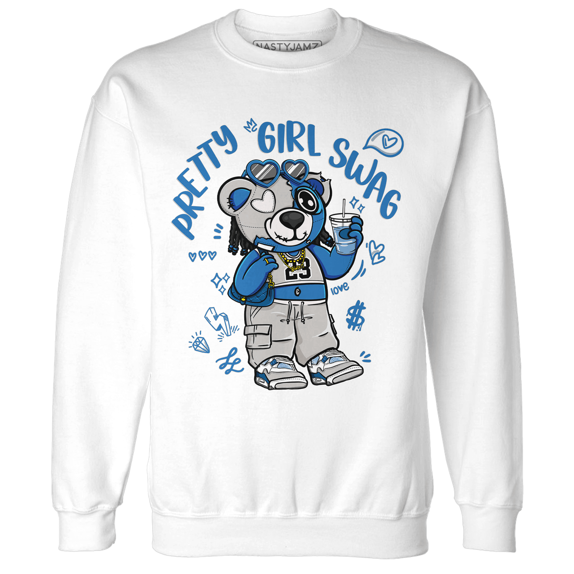 Industrial Blue 4s Sweatshirt Match Pretty Girl Swag BER - NastyJamz