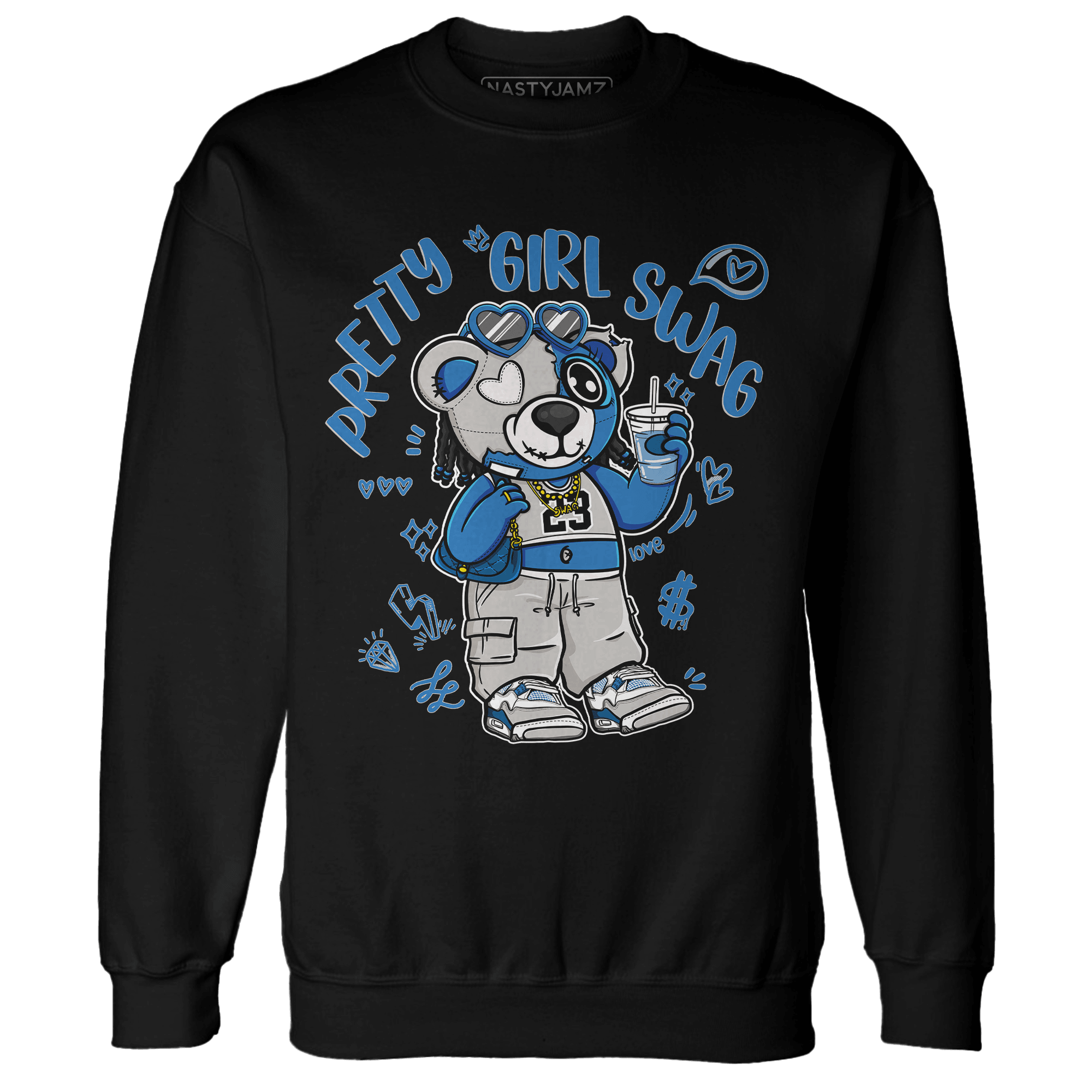 Industrial Blue 4s Sweatshirt Match Pretty Girl Swag BER - NastyJamz