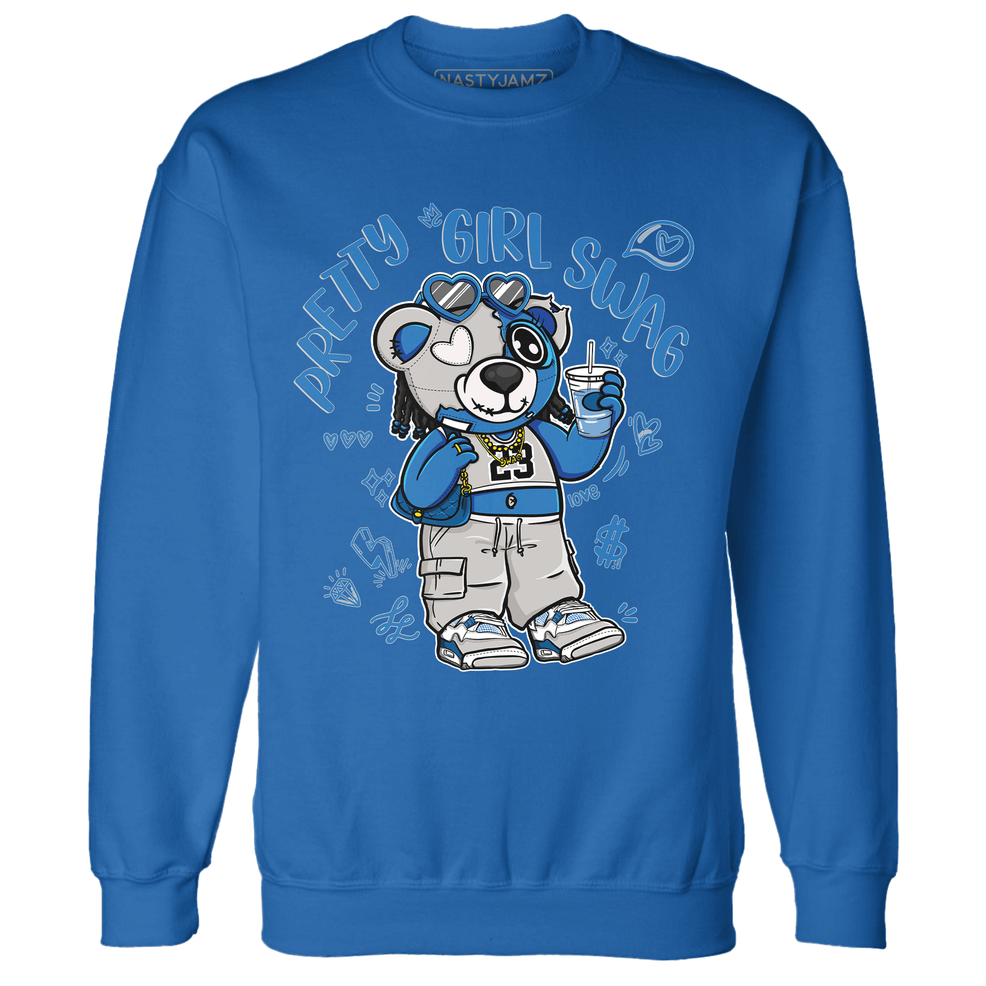 Industrial Blue 4s Sweatshirt Match Pretty Girl Swag BER - NastyJamz