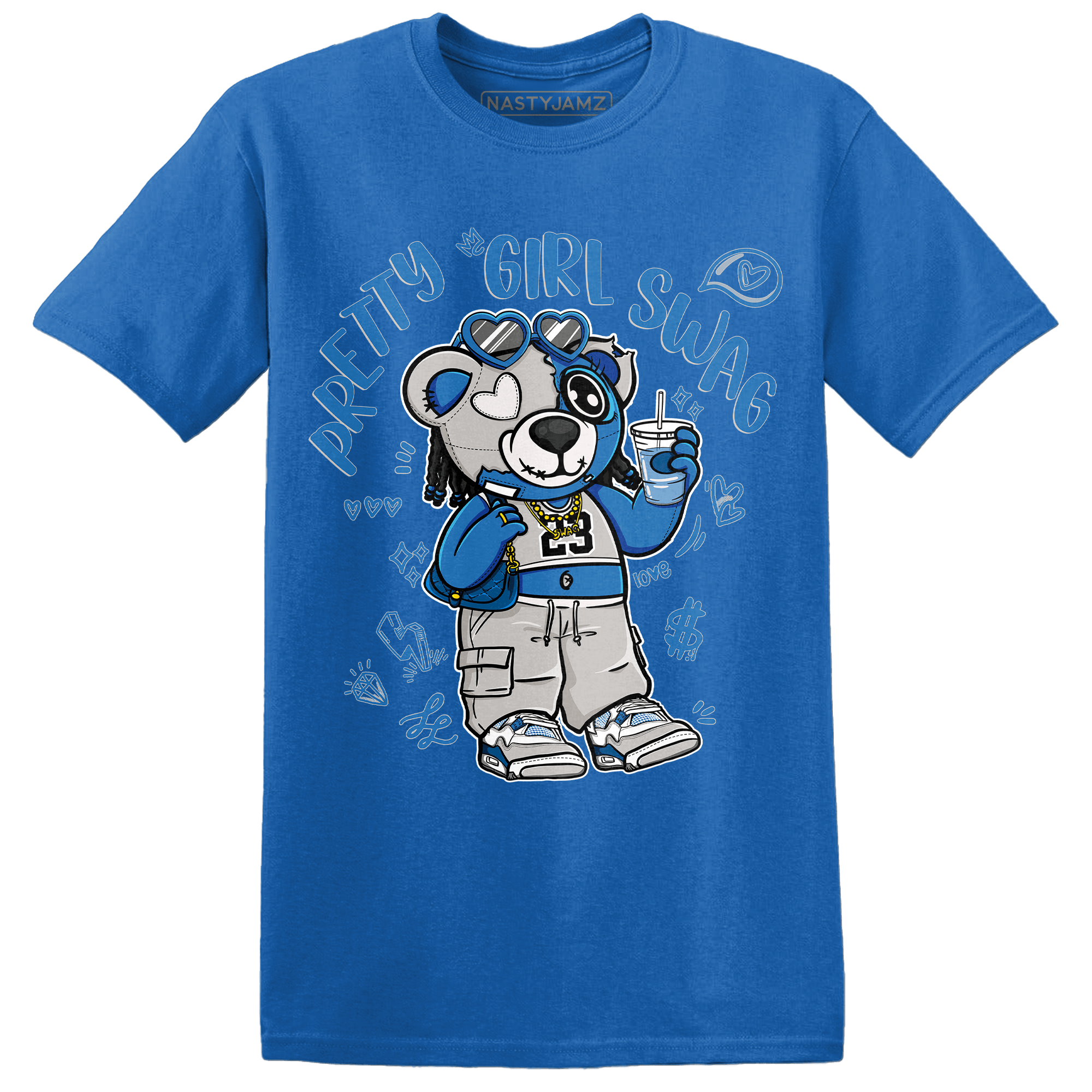 Industrial Blue 4s T Shirt Match Pretty Girl Swag BER - NastyJamz