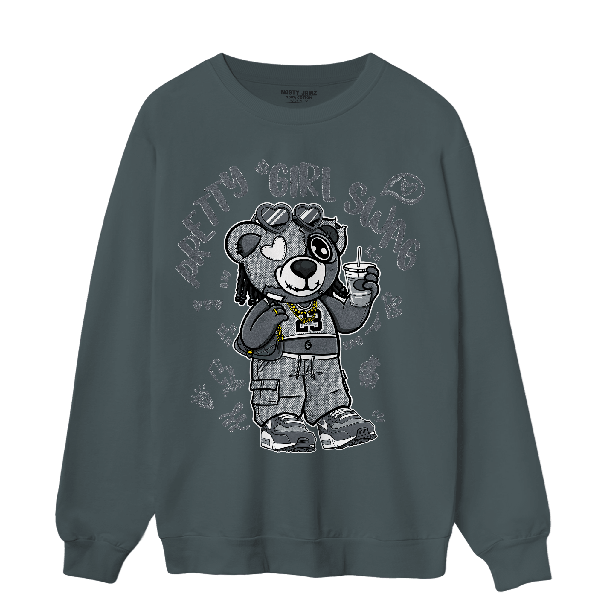 Air Max 90 Iron Grey Sweatshirt Match Pretty Girl Swag BER - NastyJamz