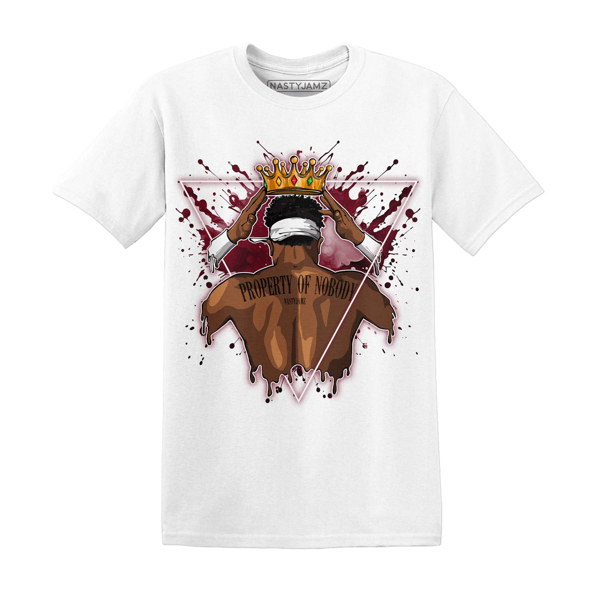 High White Team Red 1s T Shirt Match Property Of Nobody - NastyJamz