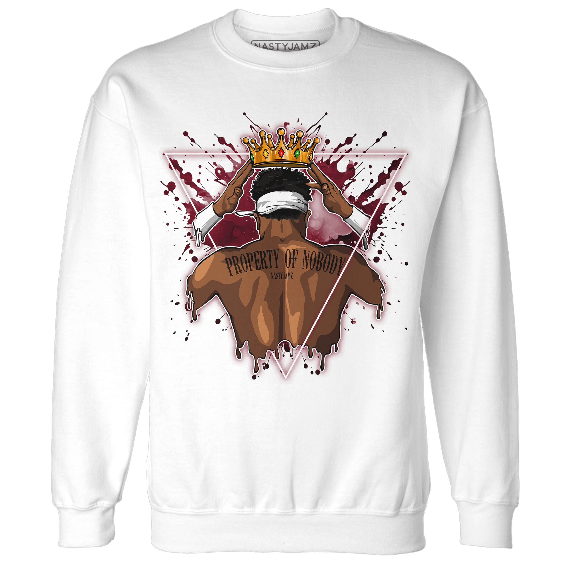 High White Team Red 1s Sweatshirt Match Property Of Nobody - NastyJamz