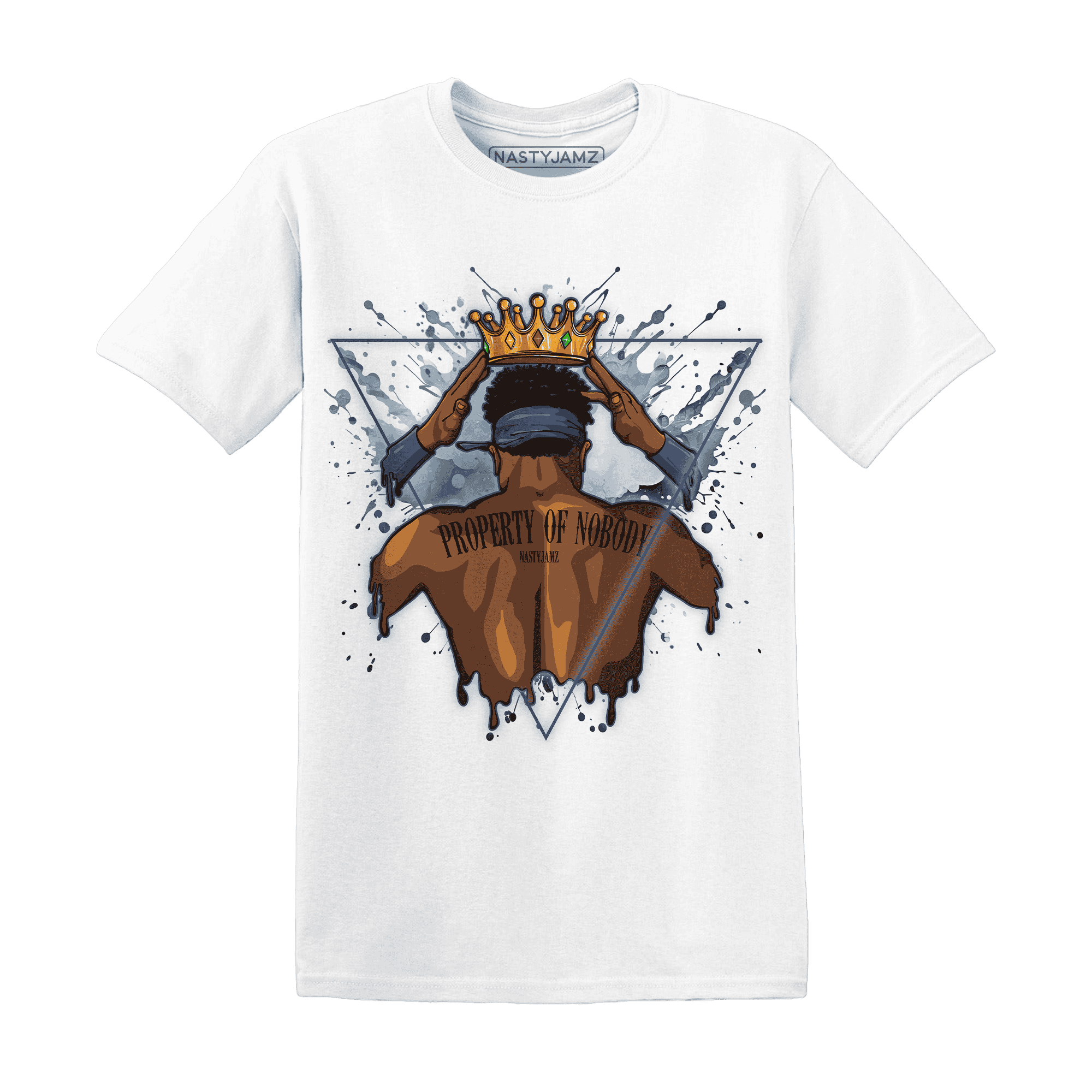 Mid Diffused Blue Grey 1s T Shirt Match Property Of Nobody - NastyJamz