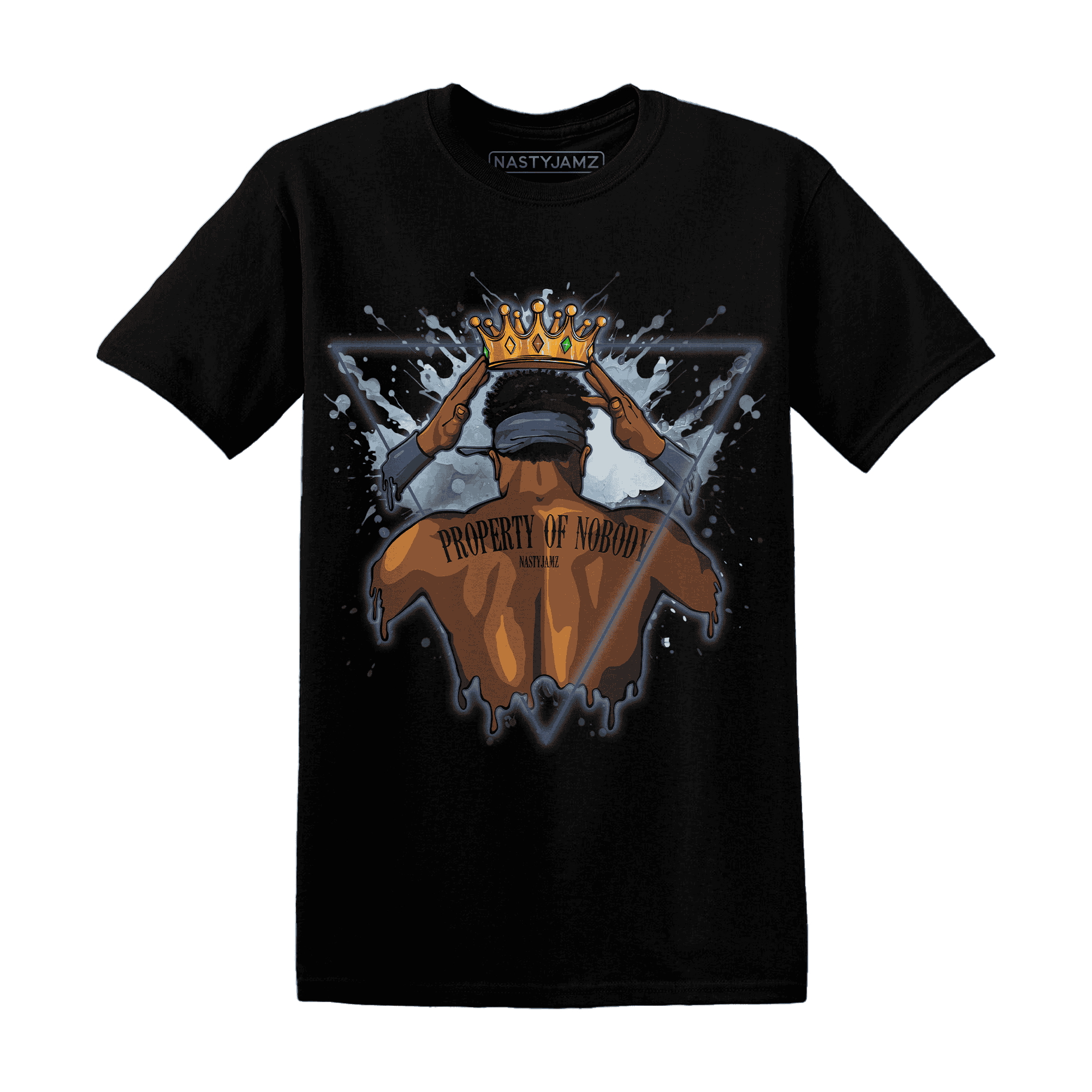 Mid Diffused Blue Grey 1s T Shirt Match Property Of Nobody - NastyJamz