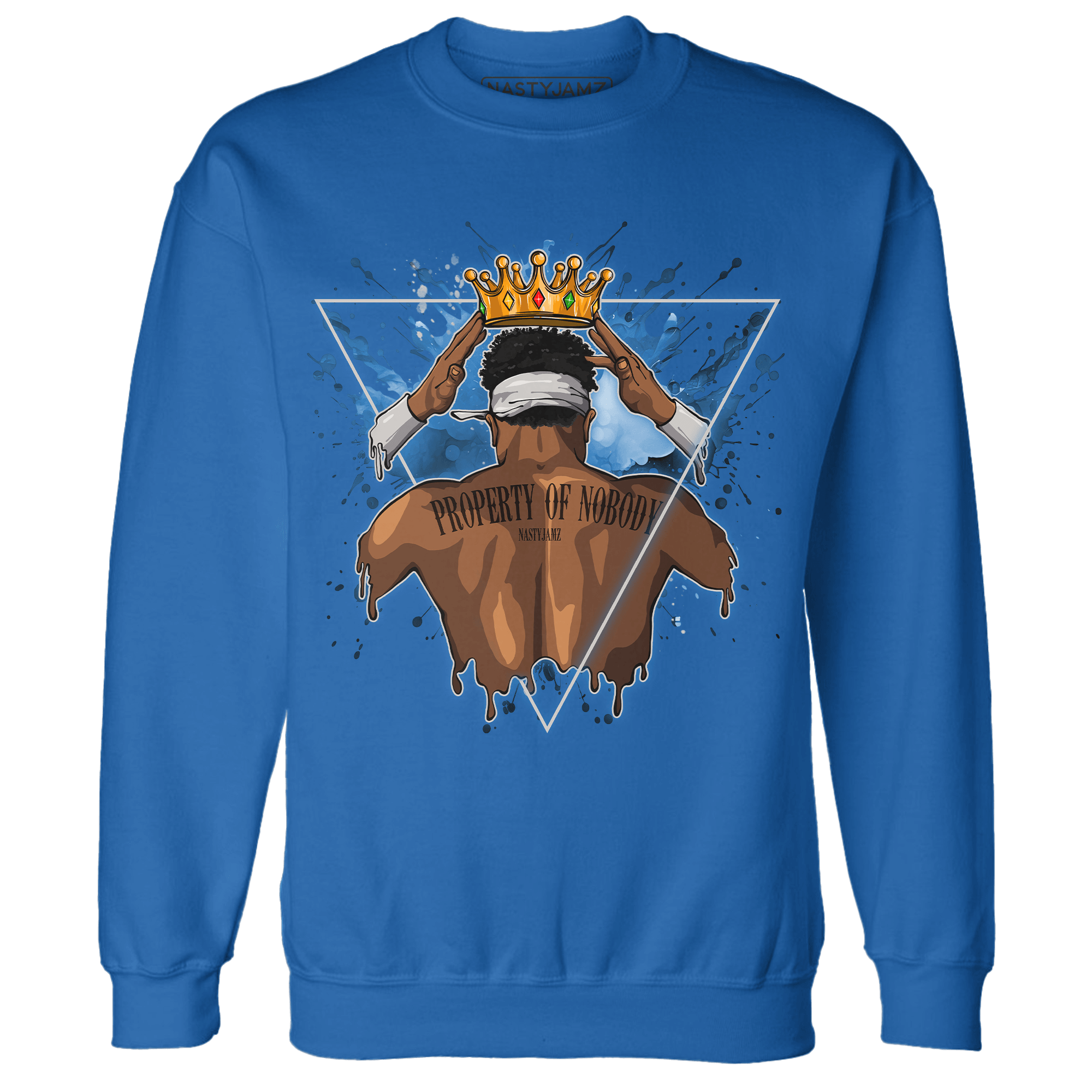 Industrial Blue 4s Sweatshirt Match Property Of Nobody - NastyJamz