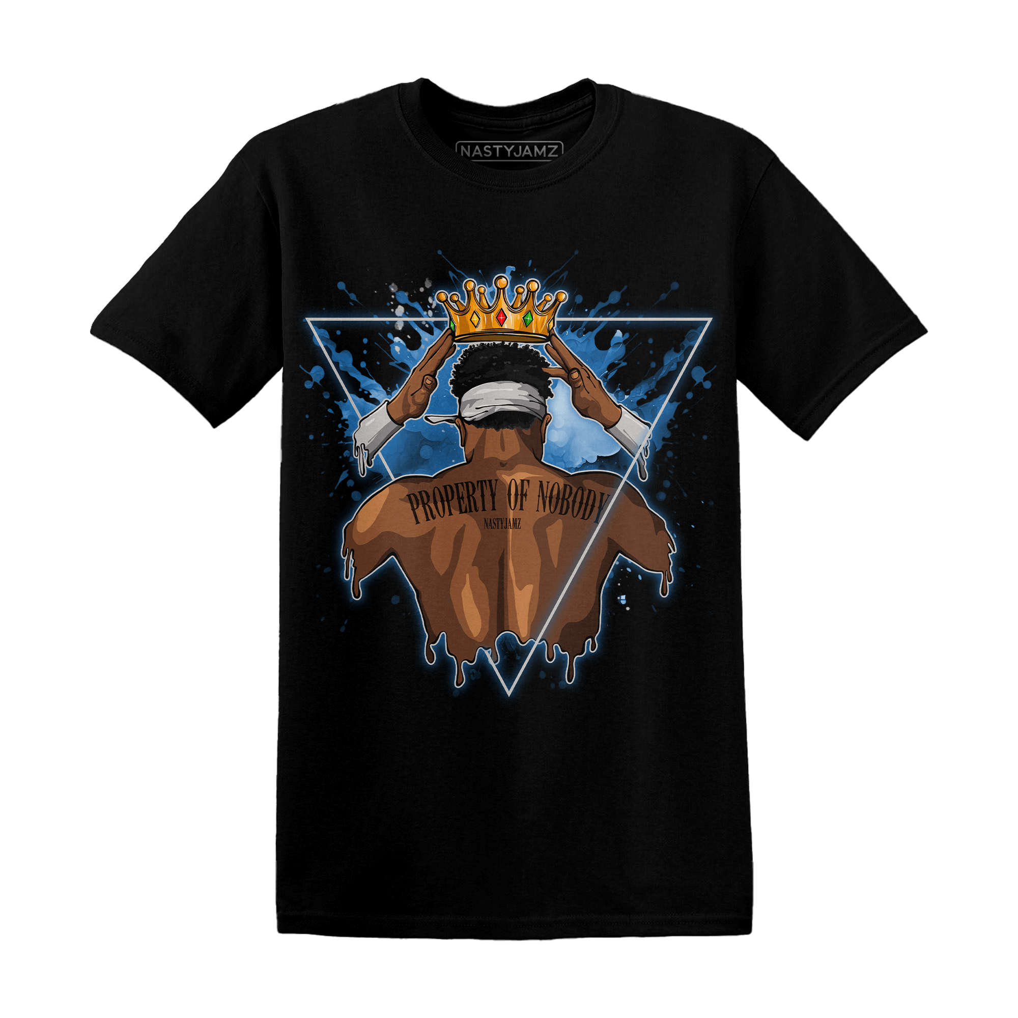 Industrial Blue 4s T Shirt Match Property Of Nobody - NastyJamz