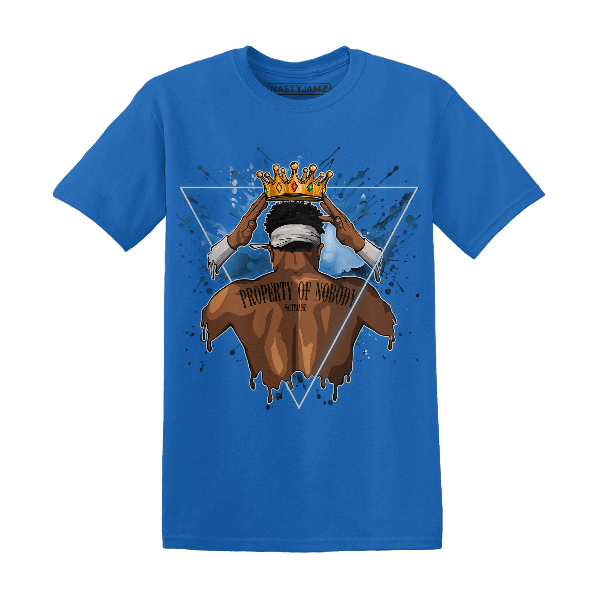 Industrial Blue 4s T Shirt Match Property Of Nobody - NastyJamz