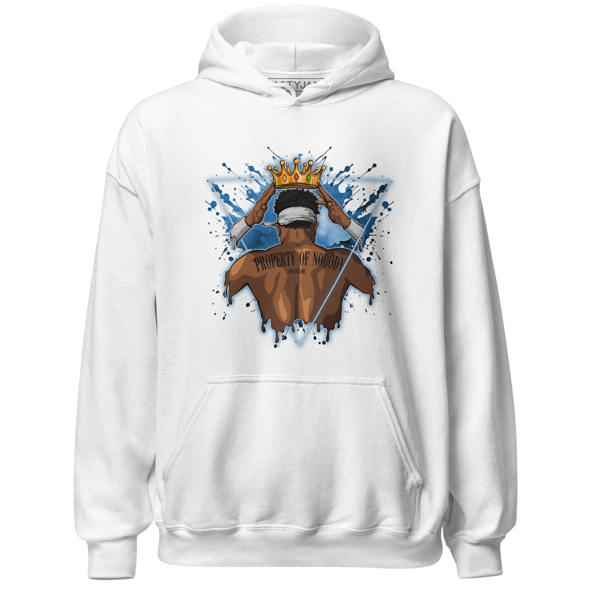 Industrial Blue 4s Hoodie Match Property Of Nobody - NastyJamz
