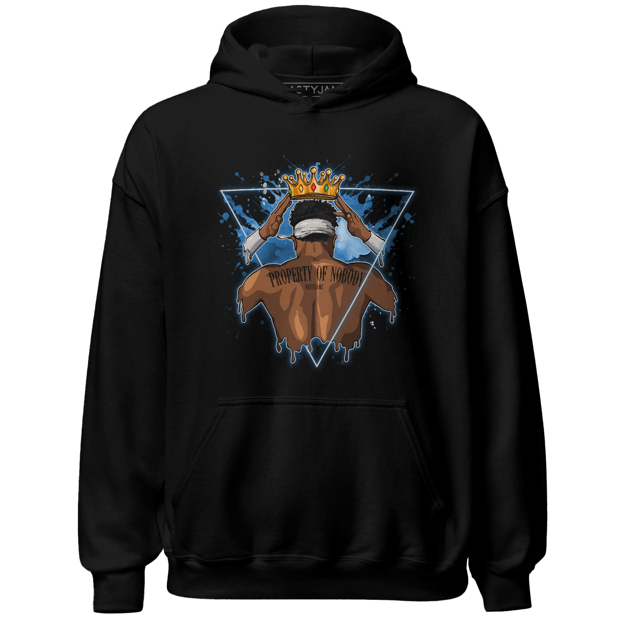 Industrial Blue 4s Hoodie Match Property Of Nobody - NastyJamz