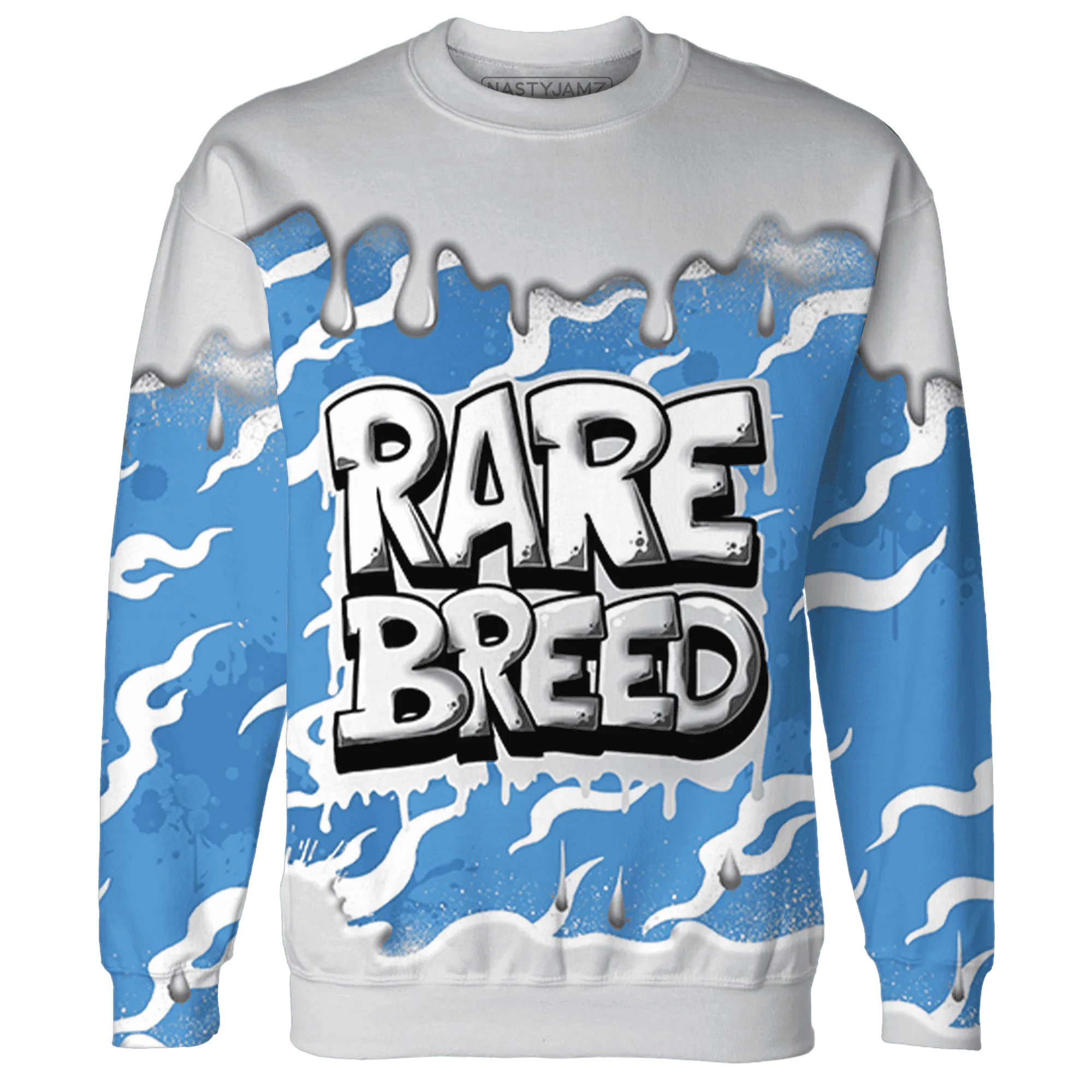 Carolina-Blue-Univercitii-17s-Sweatshirt-Match-Rare-Breed-3D-Drippin