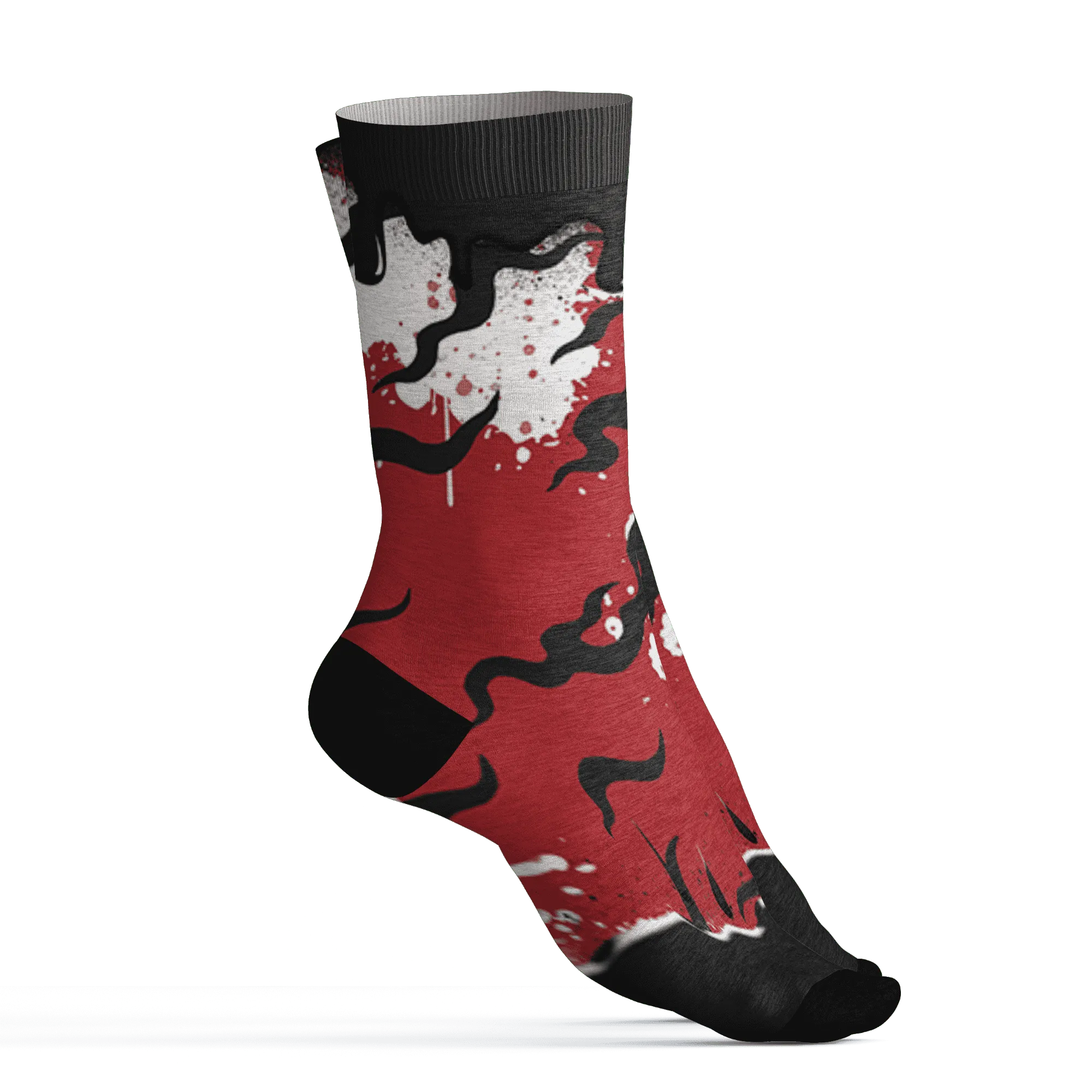 Black-Toe-Reimagined-Red-White-1s-NastyJamz-Socks-Match-Rare-Breed-3D-Drippin