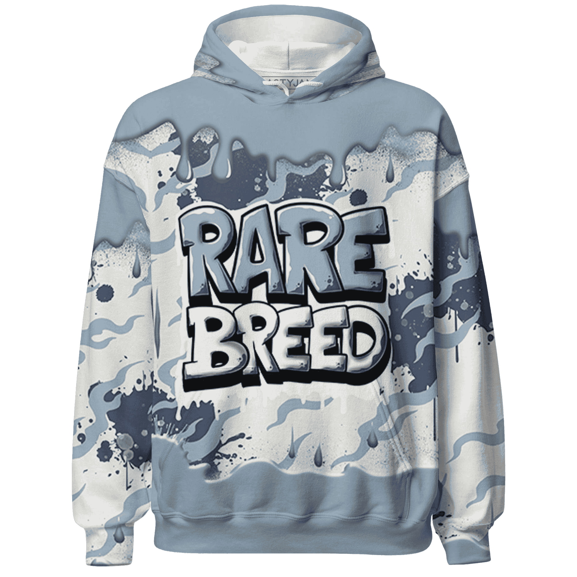 Mid Diffused Blue Grey 1s Hoodie Match Rare Breed 3D All-Over Print Drippin - NastyJamz