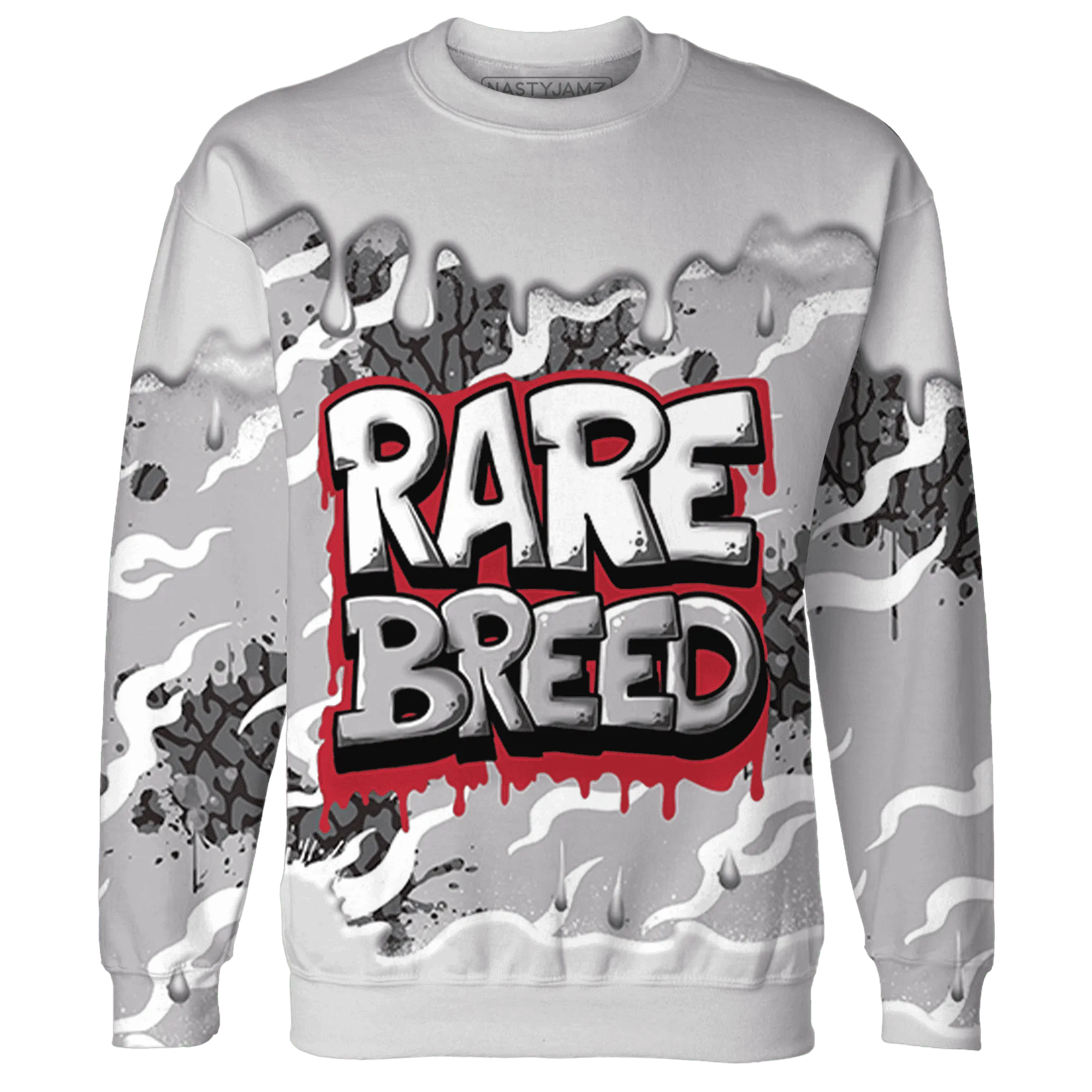 Cement-Grey-3s-Sweatshirt-Match-Rare-Breed-3D-Drippin