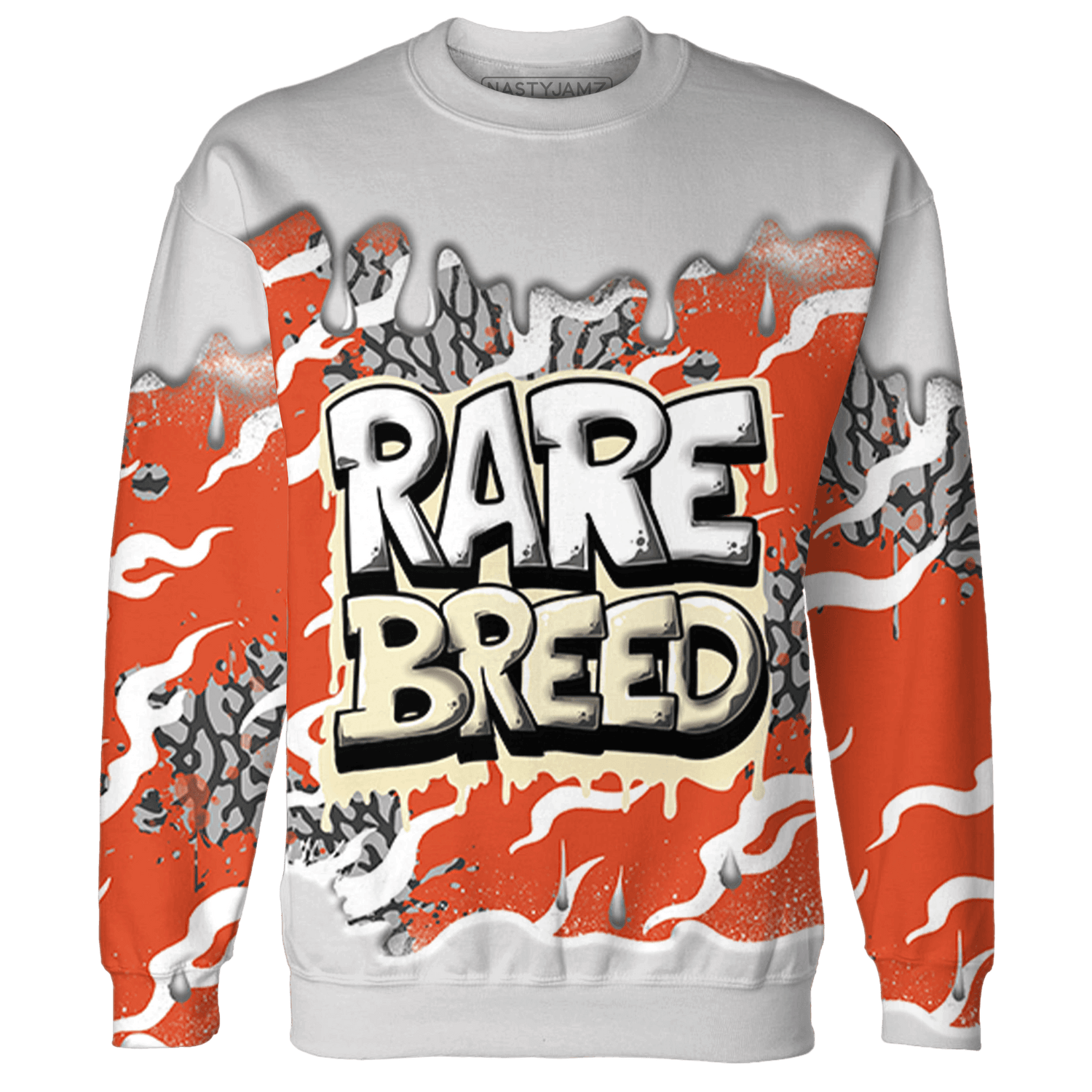 Georgia Peach 3s Sweatshirt Match Rare Breed 3D All-Over Print Drippin - NastyJamz