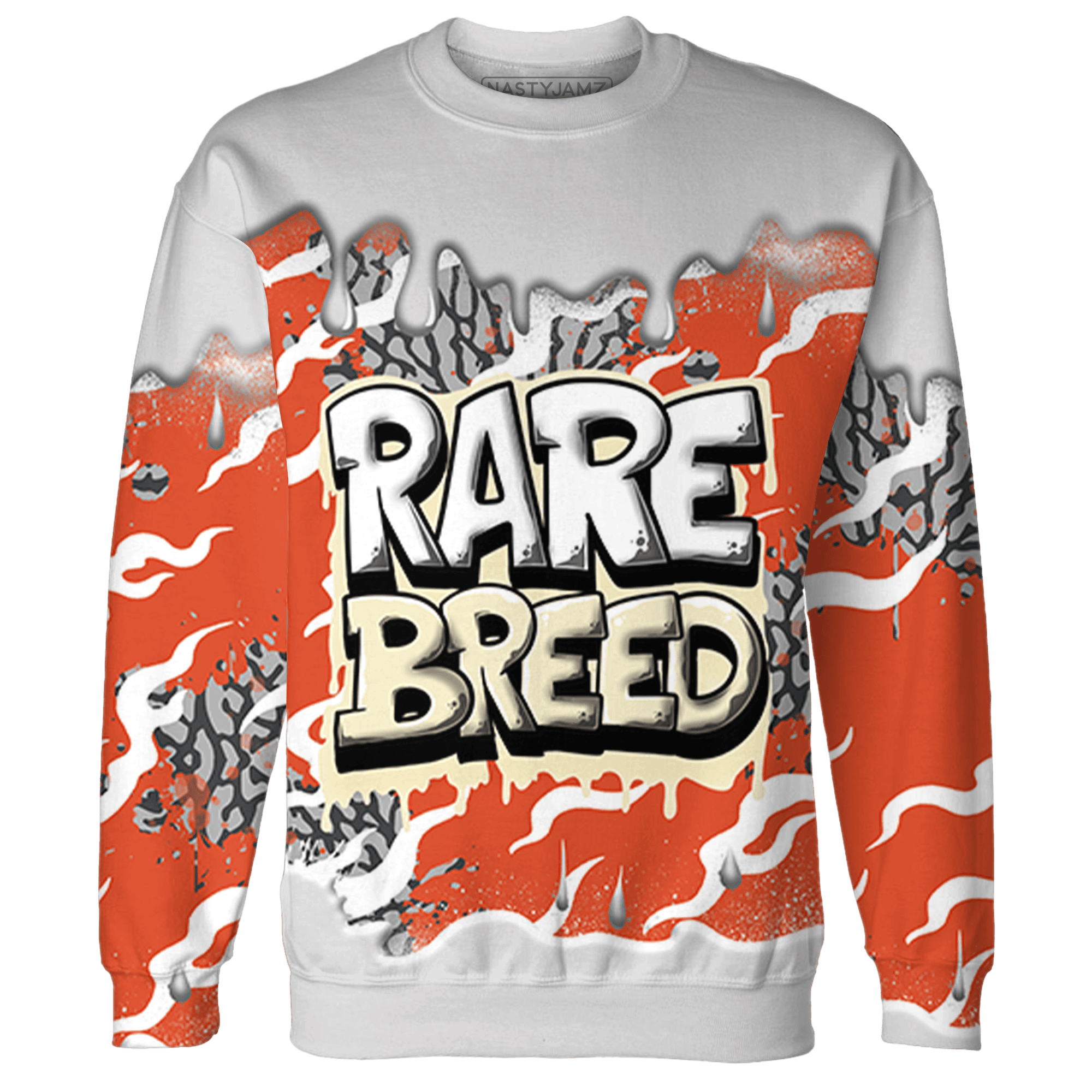 Georgia Peach 3s Sweatshirt Match Rare Breed 3D All-Over Print Drippin - NastyJamz