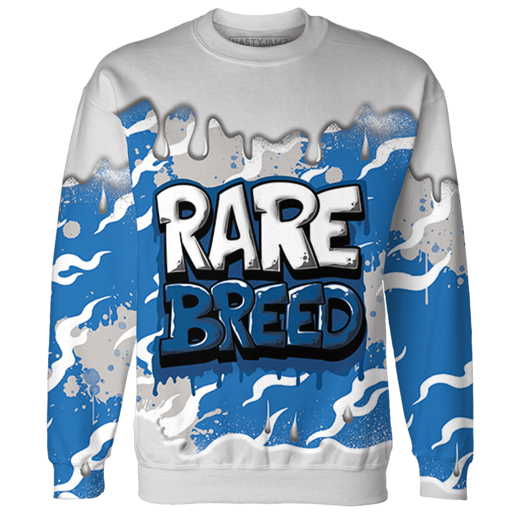 Industrial Blue 4s Sweatshirt Match Rare Breed 3D All-Over Print Drippin - NastyJamz