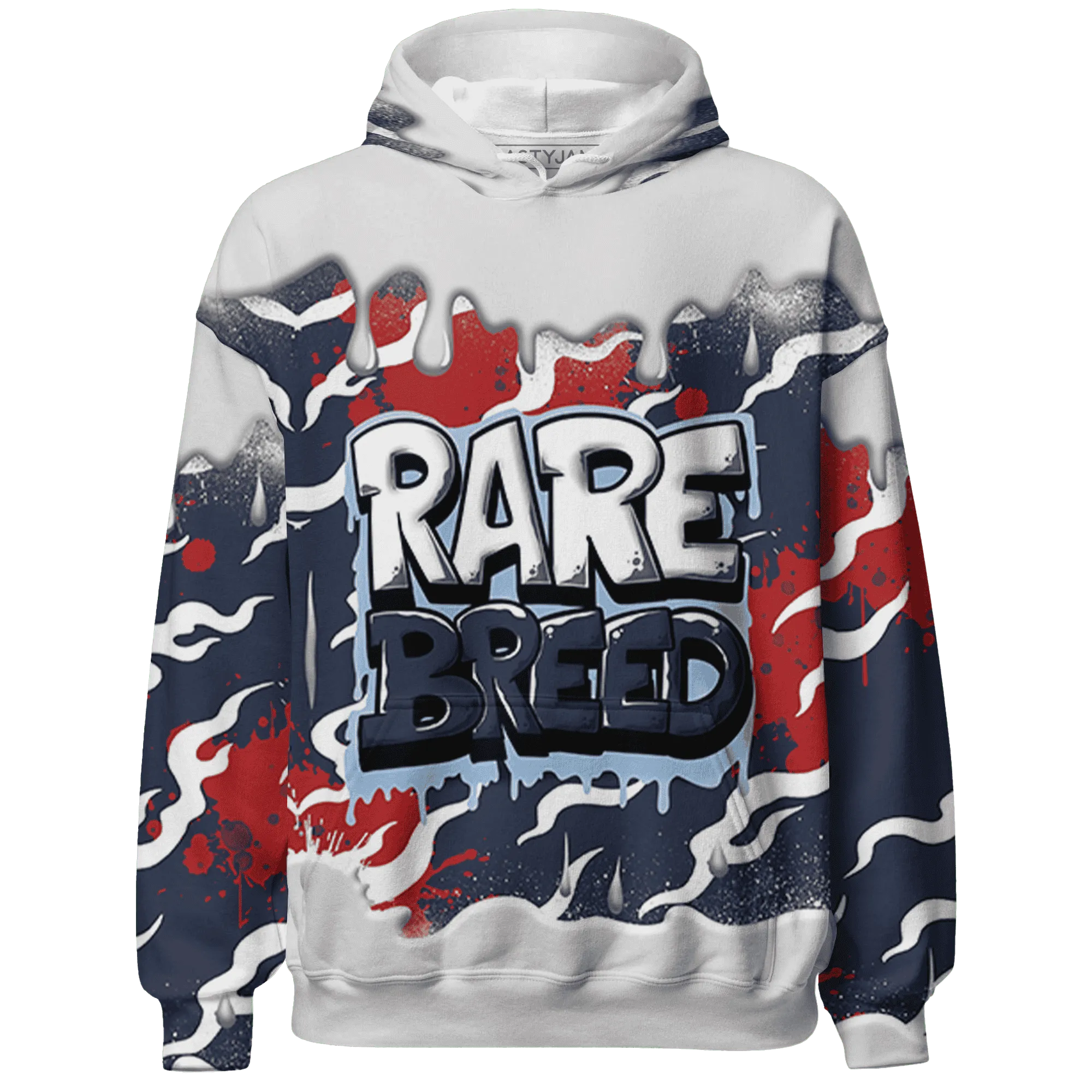 White-Navy-6s-Hoodie-Match-Rare-Breed-3D-Drippin
