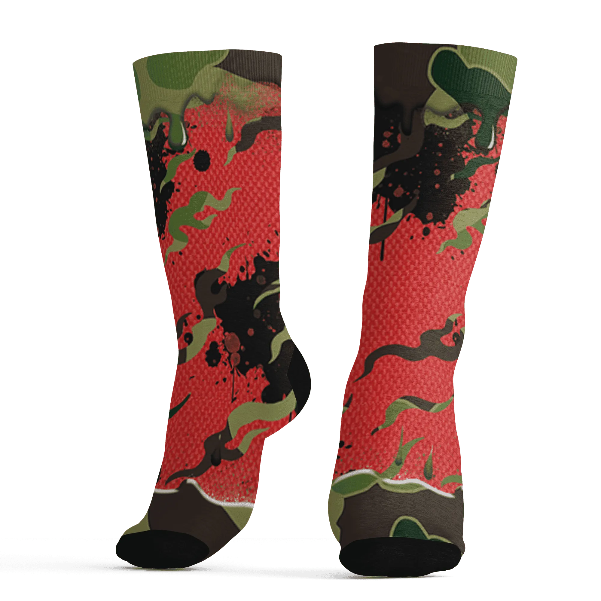AM-90-Dark-Sage-Solar-Red-NastyJamz-Socks-Match-Rare-Breed-3D-Drippin