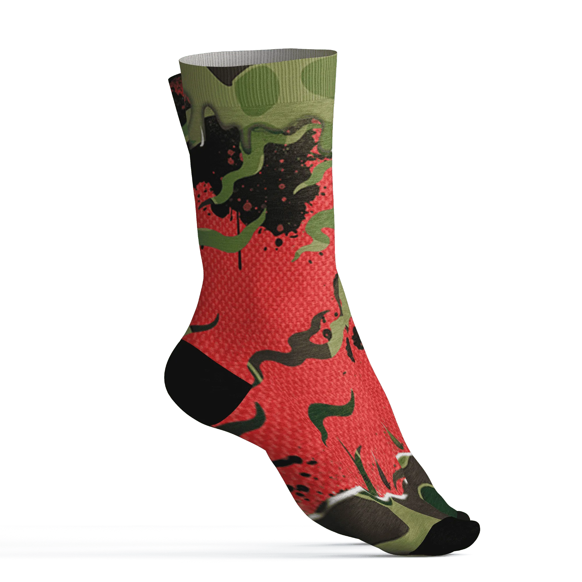 AM-90-Dark-Sage-Solar-Red-NastyJamz-Socks-Match-Rare-Breed-3D-Drippin