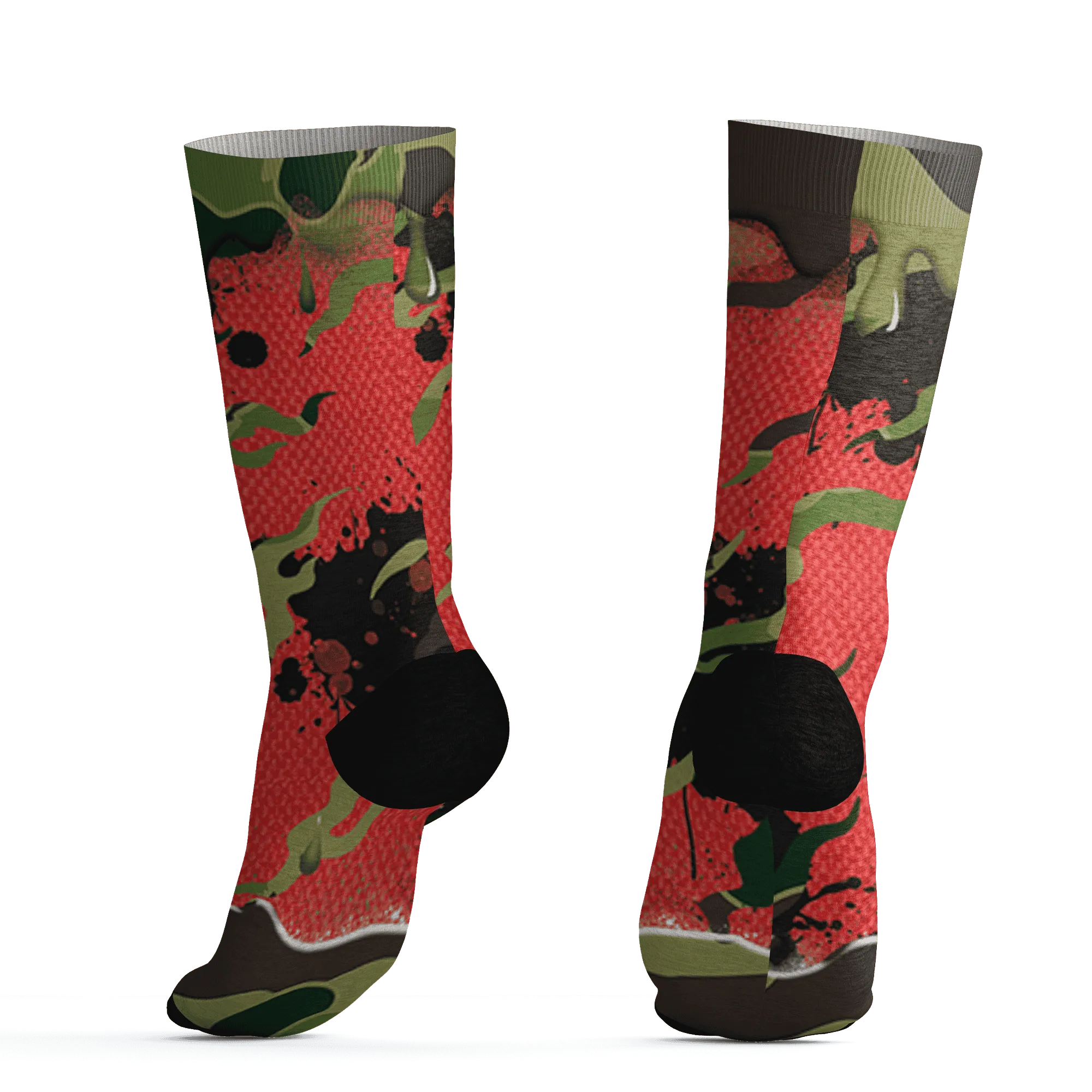 AM-90-Dark-Sage-Solar-Red-NastyJamz-Socks-Match-Rare-Breed-3D-Drippin