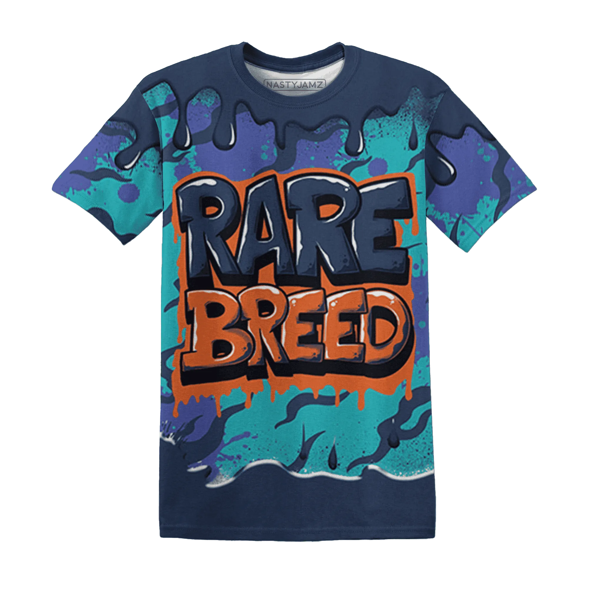 AM-Plus-Drift-Midnight-Navy-Total-Orange-Dusty-Cactus-T-Shirt-Match-Rare-Breed-3D-Drippin