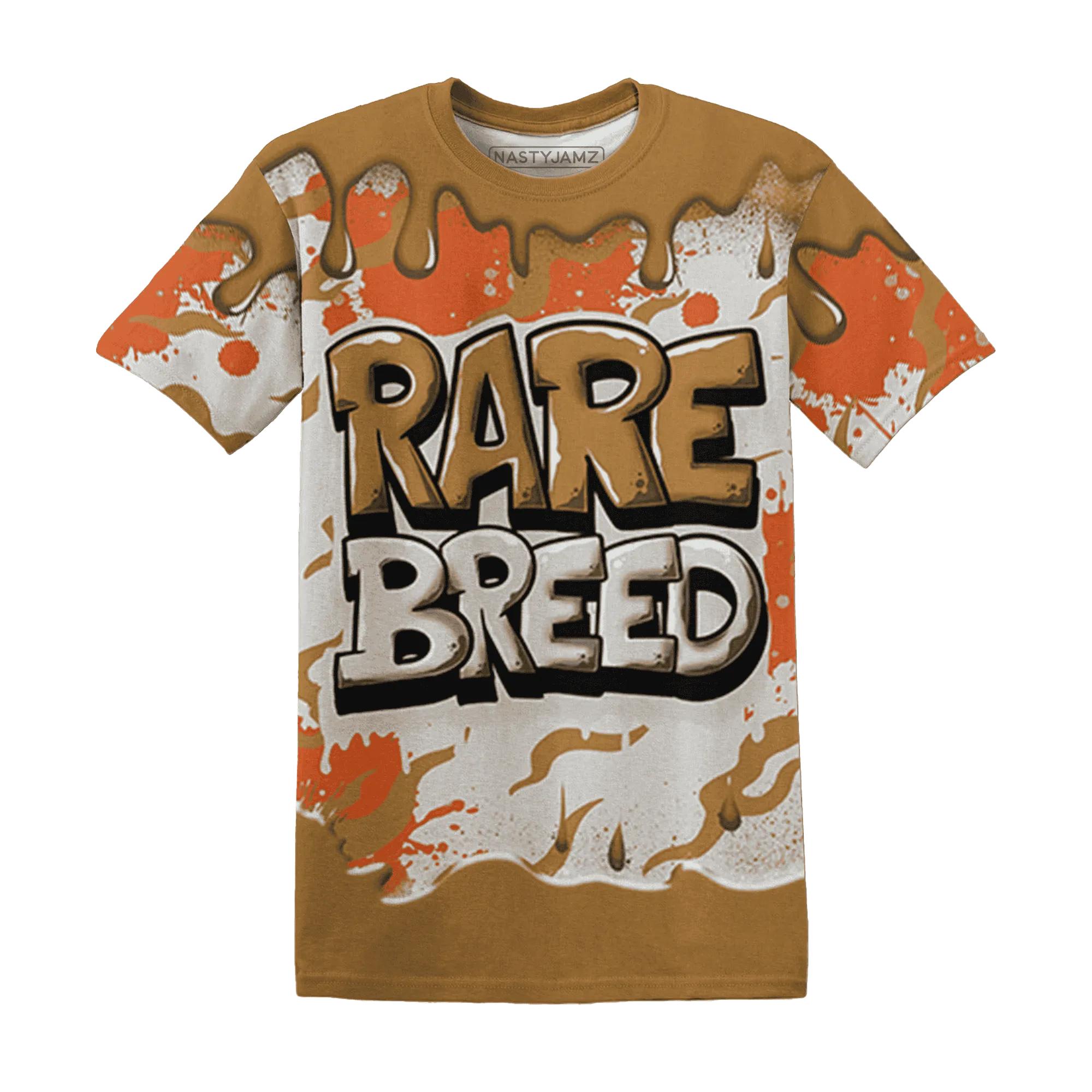 Dunk-Low-Retro-Wheat-Orange-NastyJamz-T-Shirt-Match-Rare-Breed-3D-Drippin