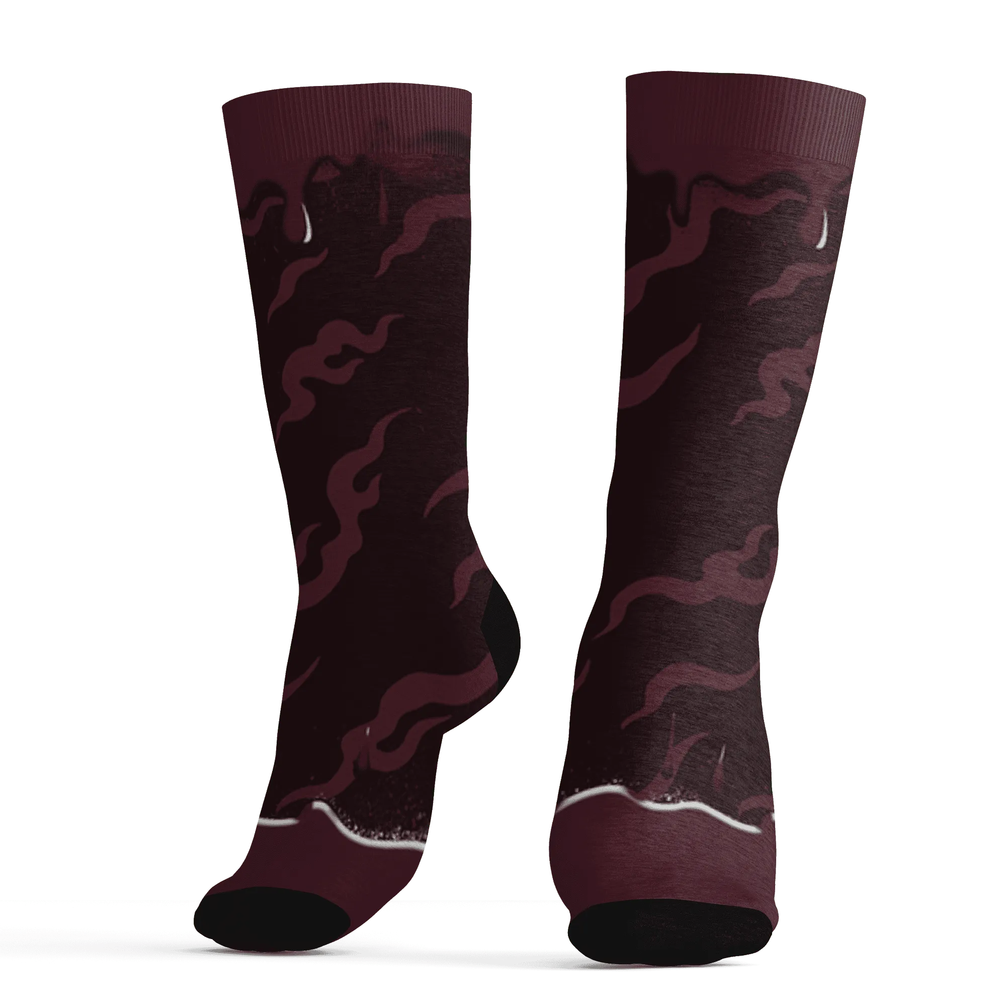VaporMax-Night-Maron-Burgundy-Socks-Match-Rare-Breed-3D-Drippin