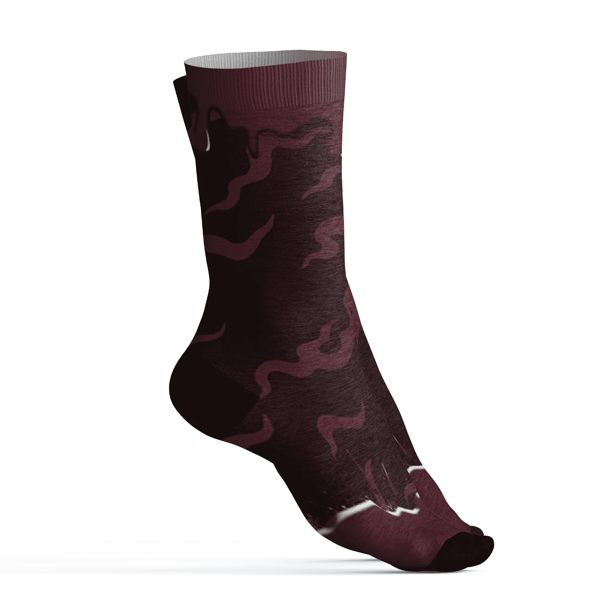 VaporMax-Night-Maron-Burgundy-Socks-Match-Rare-Breed-3D-Drippin