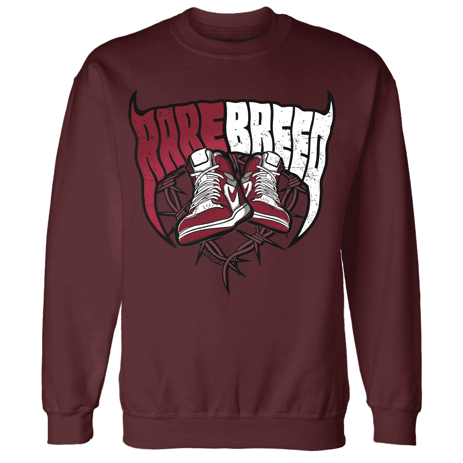 High-White-Team-Red-1s-Sweatshirt-Match-Rare-Breed-Sneaker