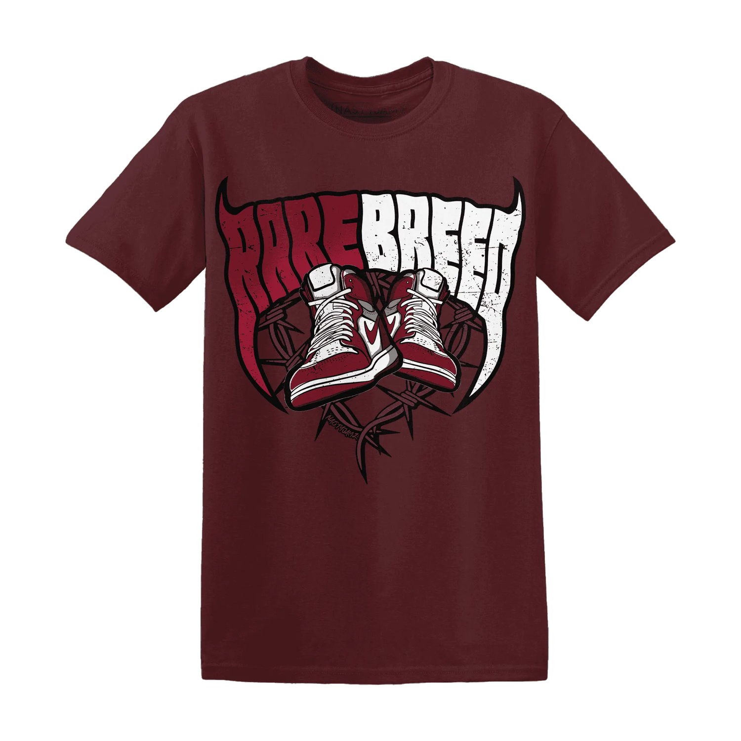 High-White-Team-Red-1s-T-Shirt-Match-Rare-Breed-Sneaker